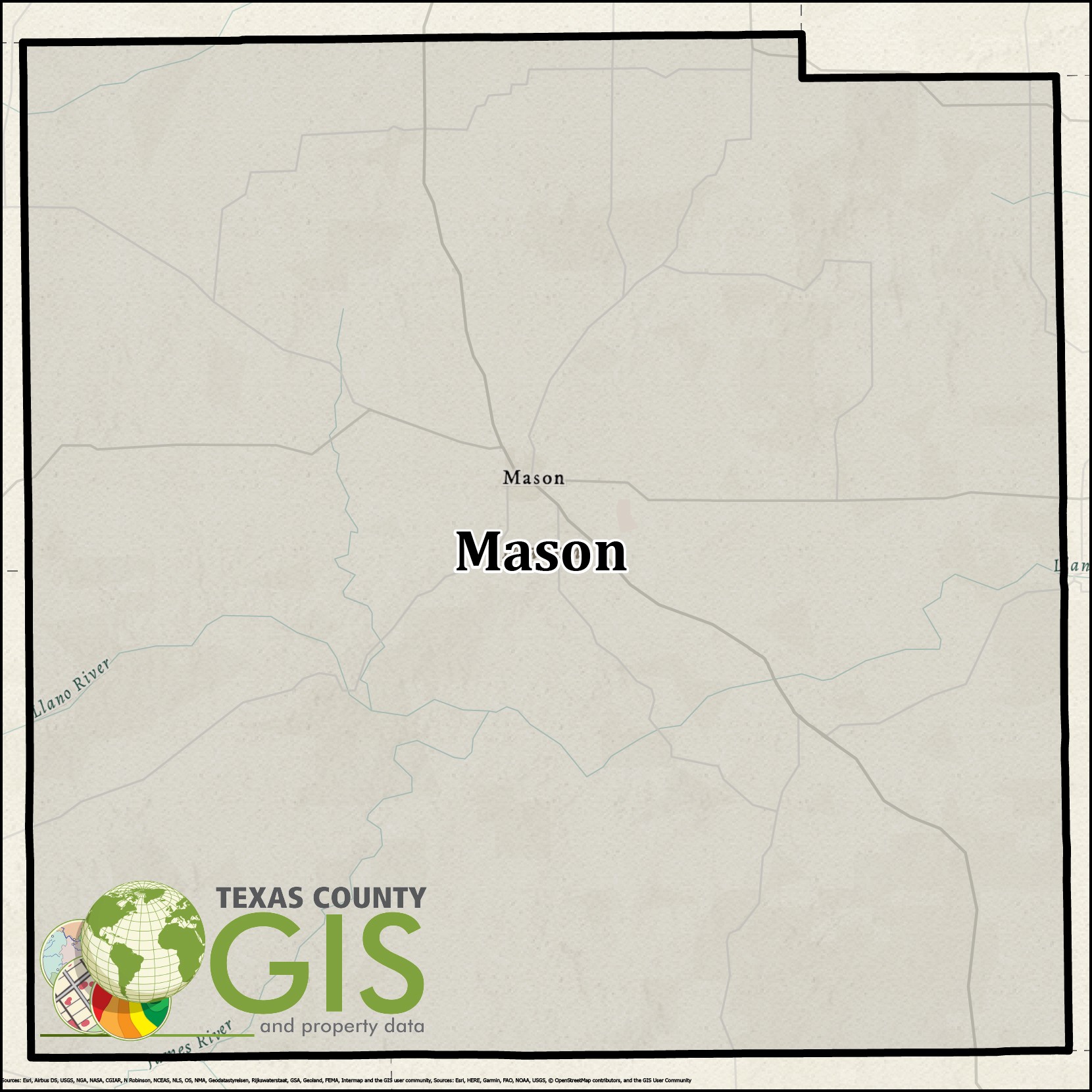 Mason County GIS Shapefile and Property Data Texas County GIS Data
