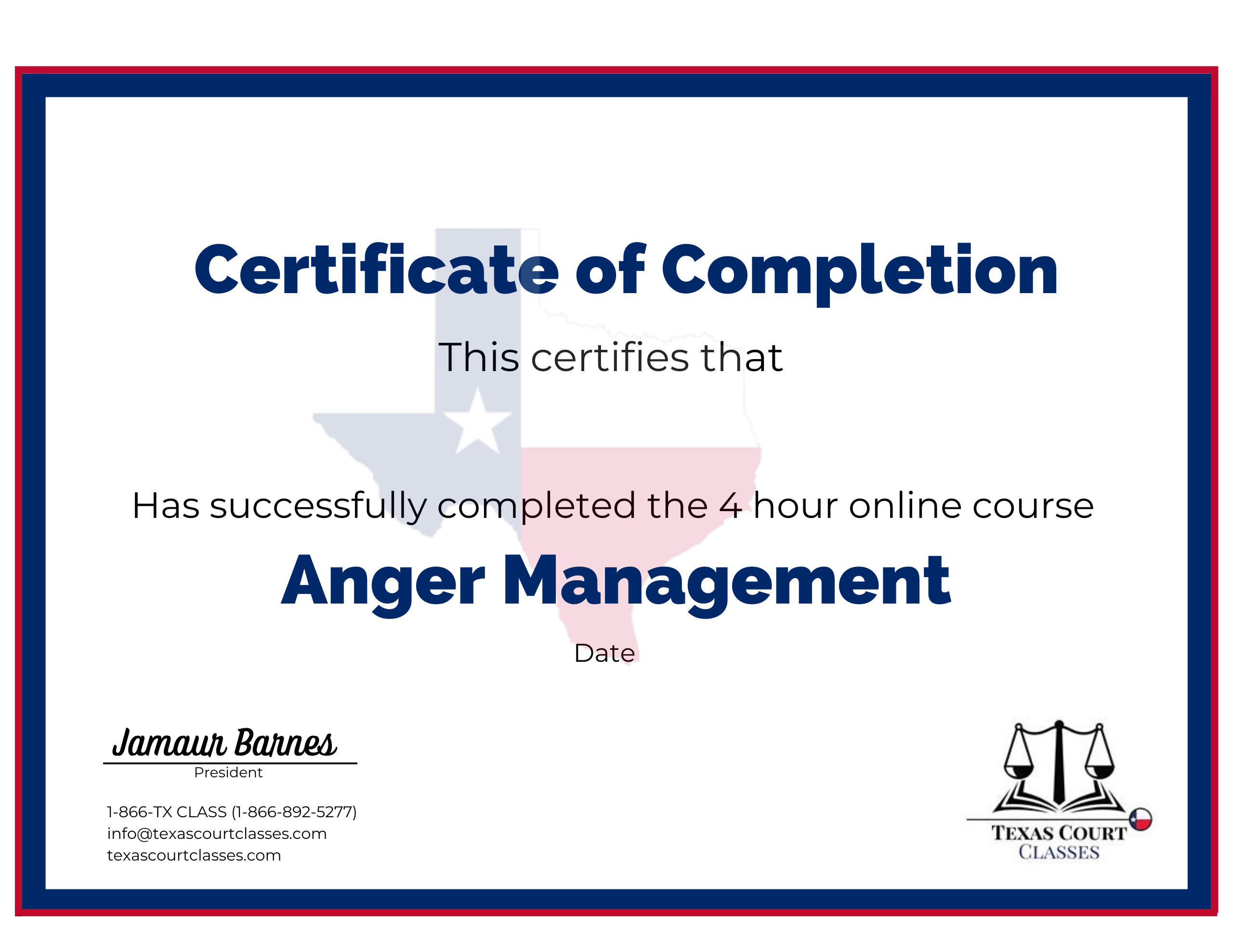 TCCAngerManagementCertificate Texas Court Classes