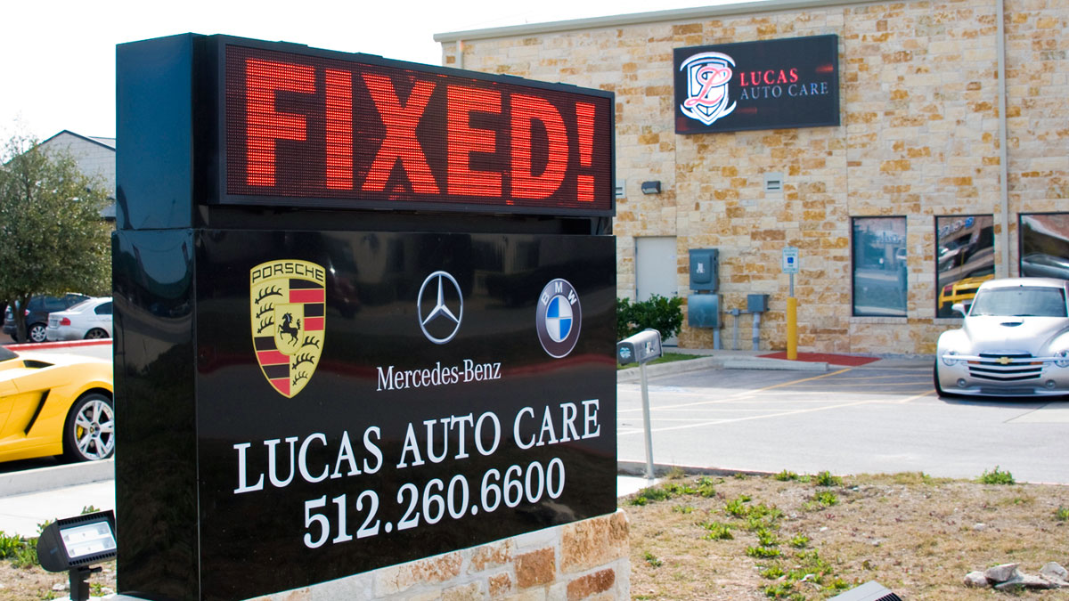 Lucas Auto Care Texas Custom Signs