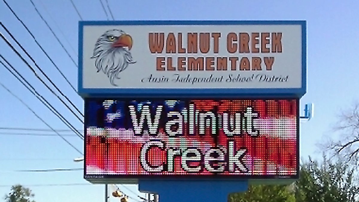 Walnut Creek Elementary 1 Sign Company in Austin, TX