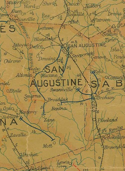 San Augustine County Texas.