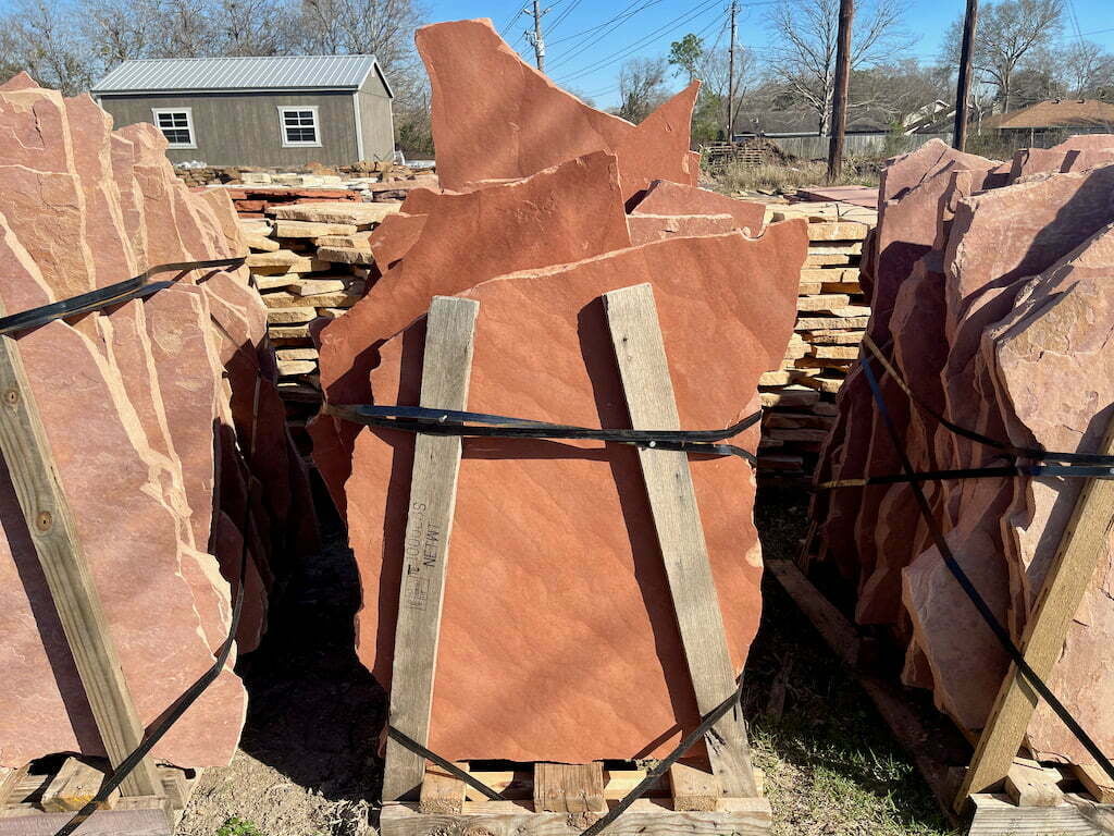 Stone Slabs Red Flagstone Pavers Houston, TX 77024