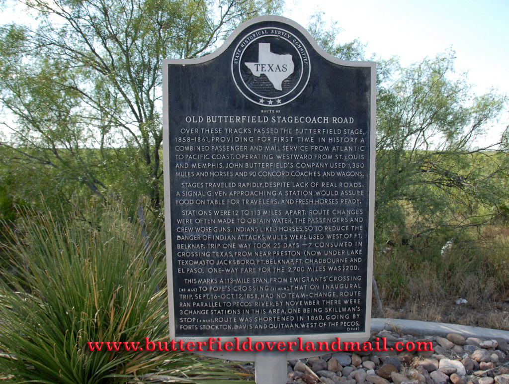 Butterfield Overland Mail Texas History