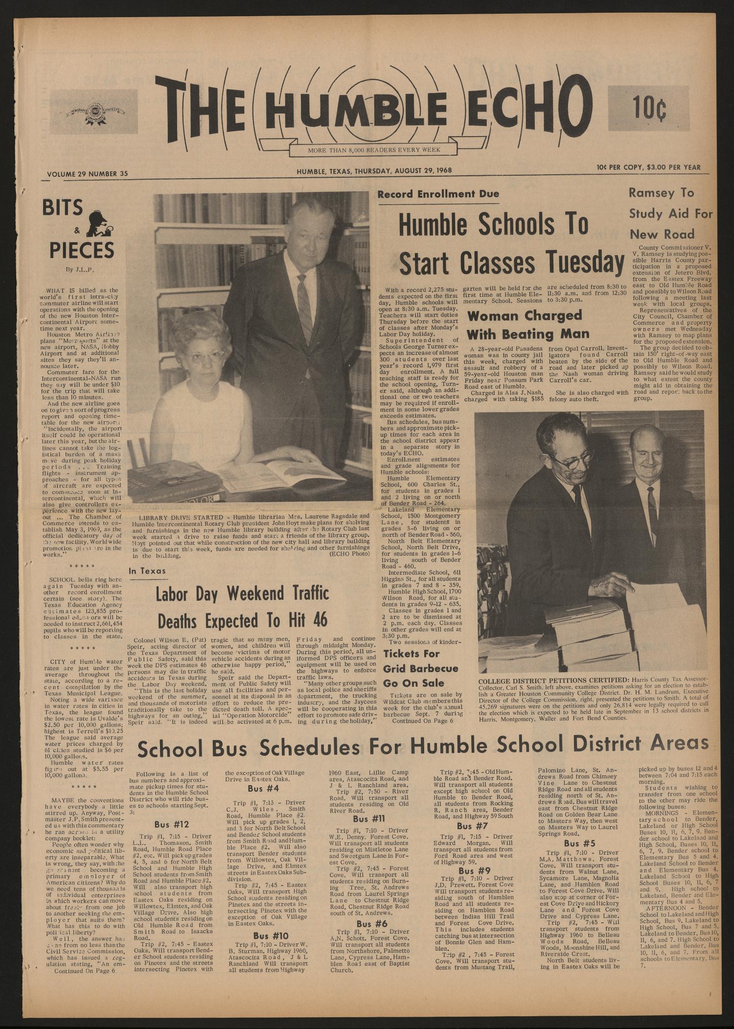 The Humble Echo (Humble, Tex.), Vol. 29, No. 35, Ed. 1 Thursday, August