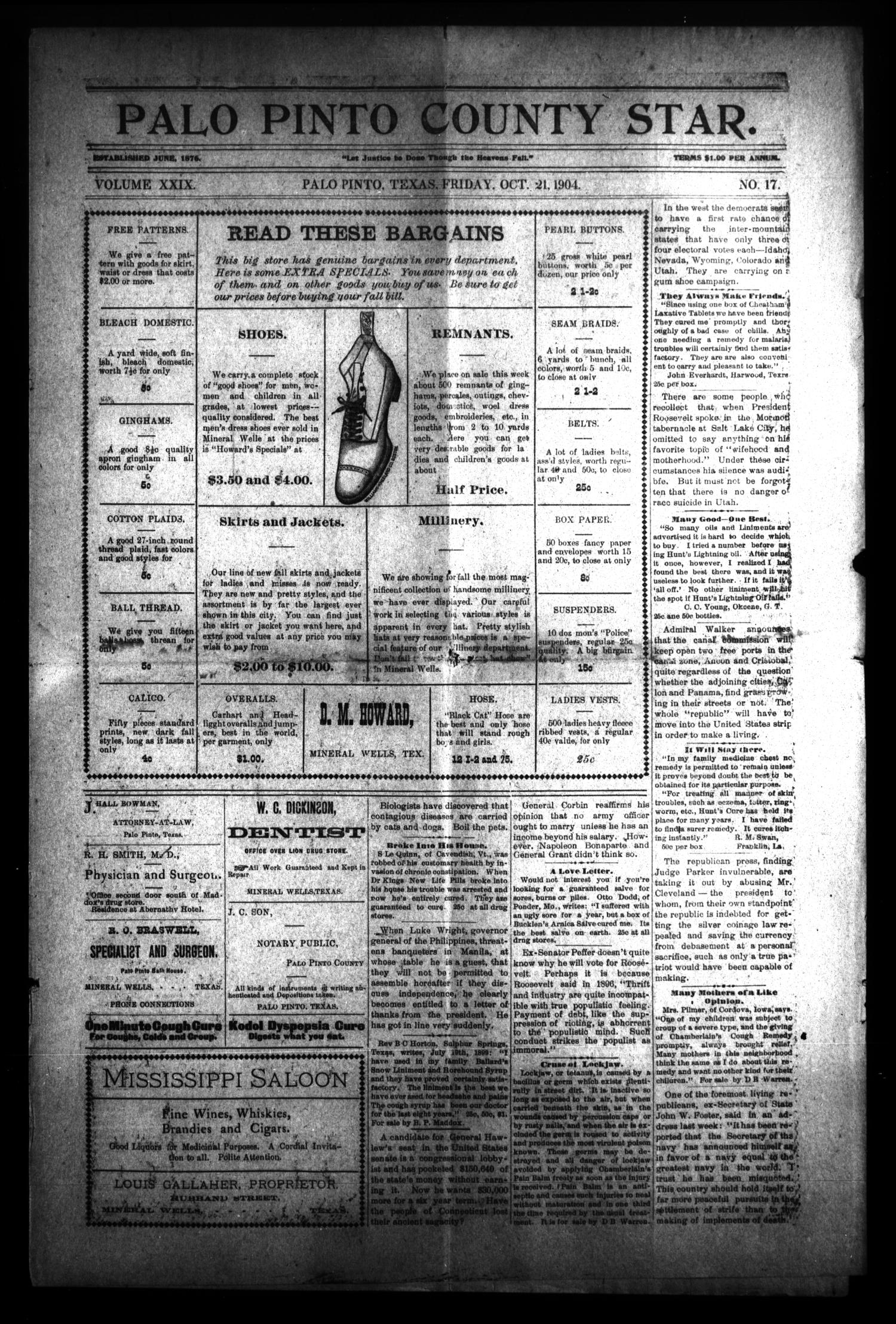 Palo Pinto County Star. (Palo Pinto, Tex.), Vol. 29, No. 17, Ed. 1(02)
