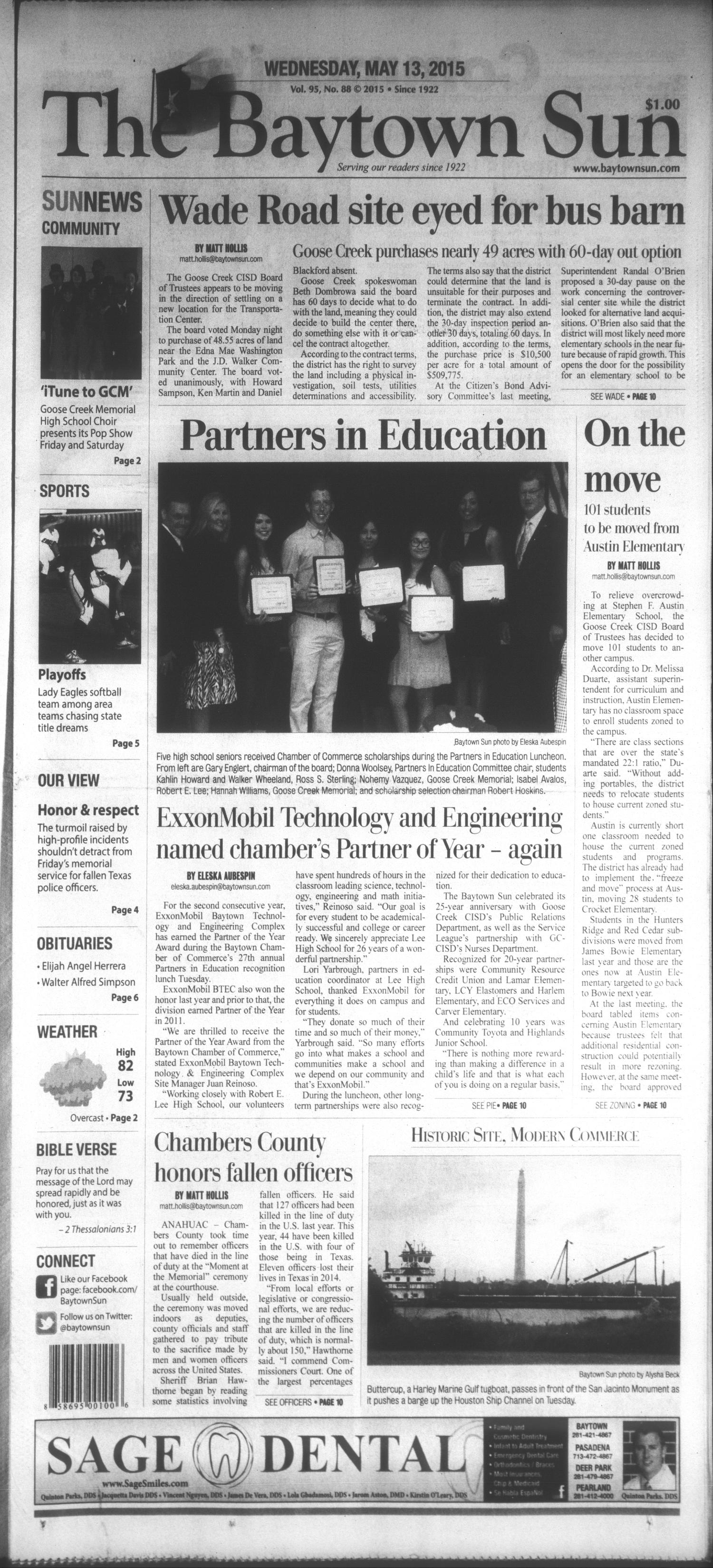 The Baytown Sun (Baytown, Tex.), Vol. 95, No. 88, Ed. 1 Wednesday, May(02)