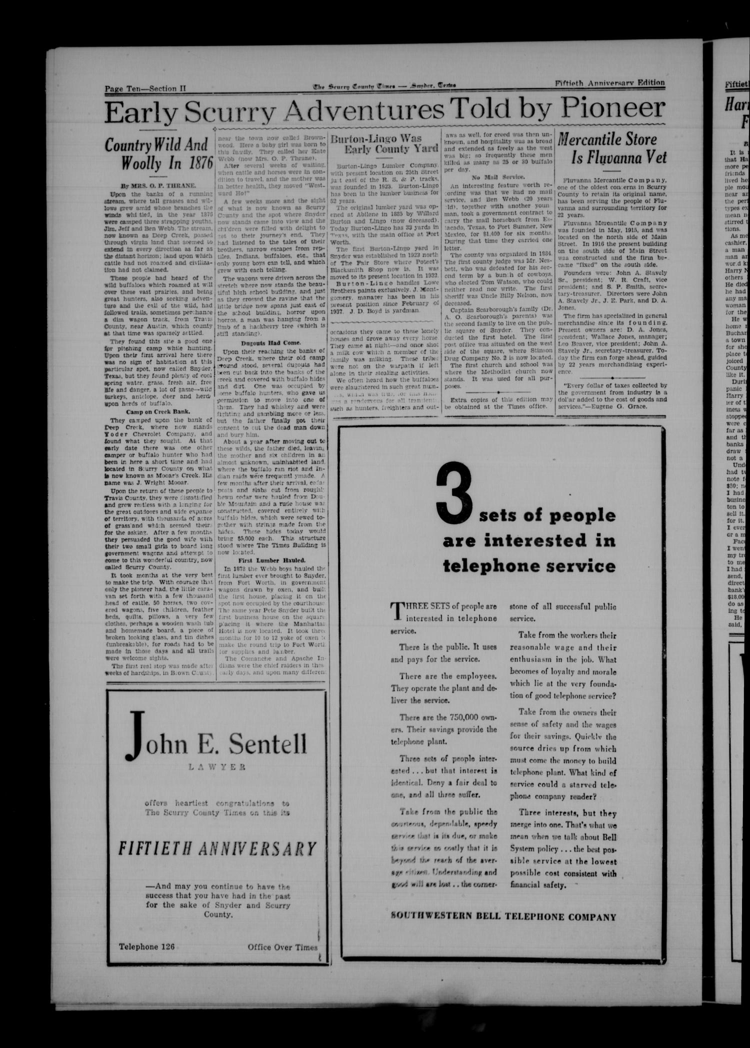 The Scurry County Times (Snyder, Tex.), Vol. 50, No. 30, Ed. 1 Thursday(04)