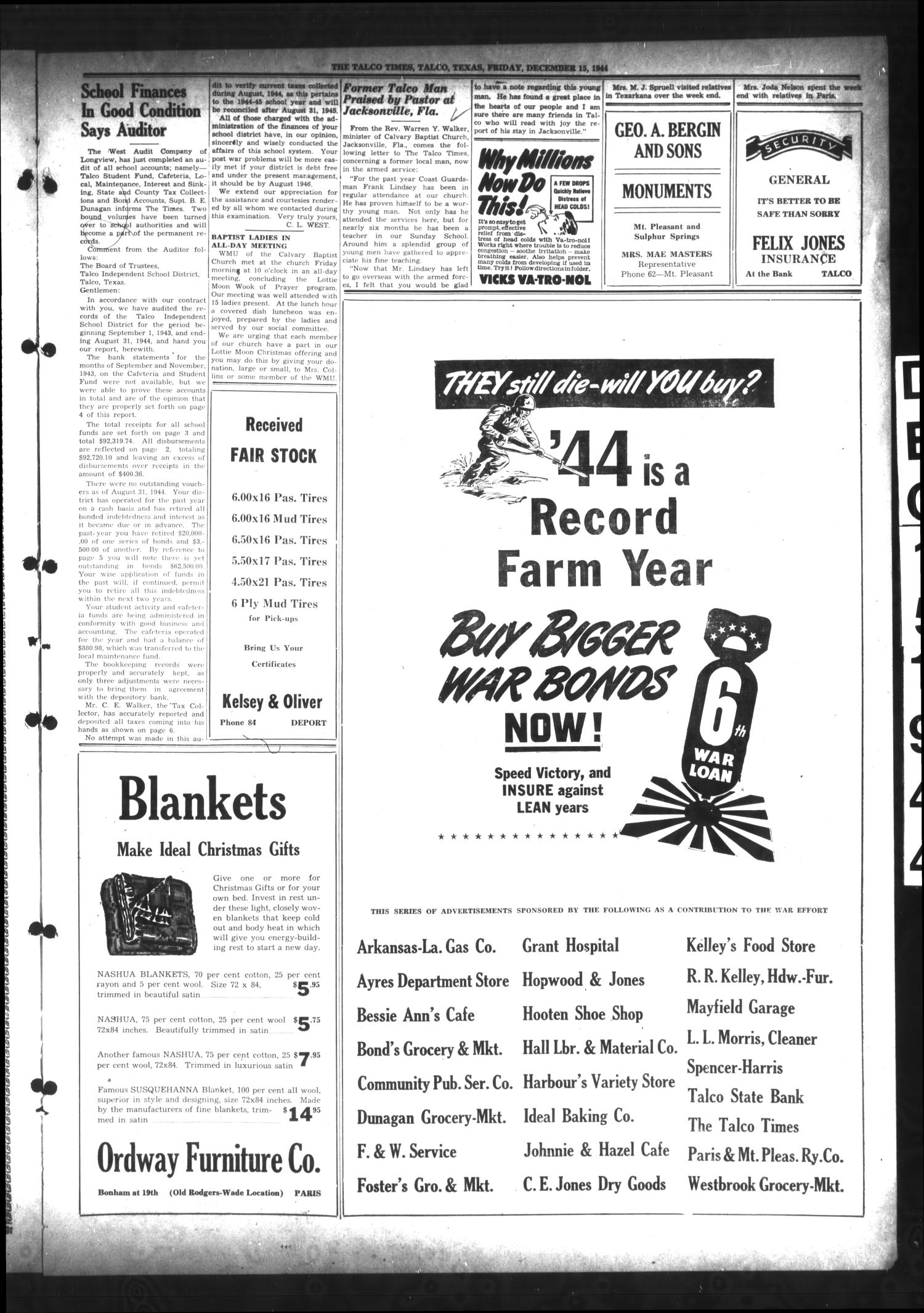 The Talco Times (Talco, Tex.), Vol. 9, No. 44, Ed. 1 Friday, December