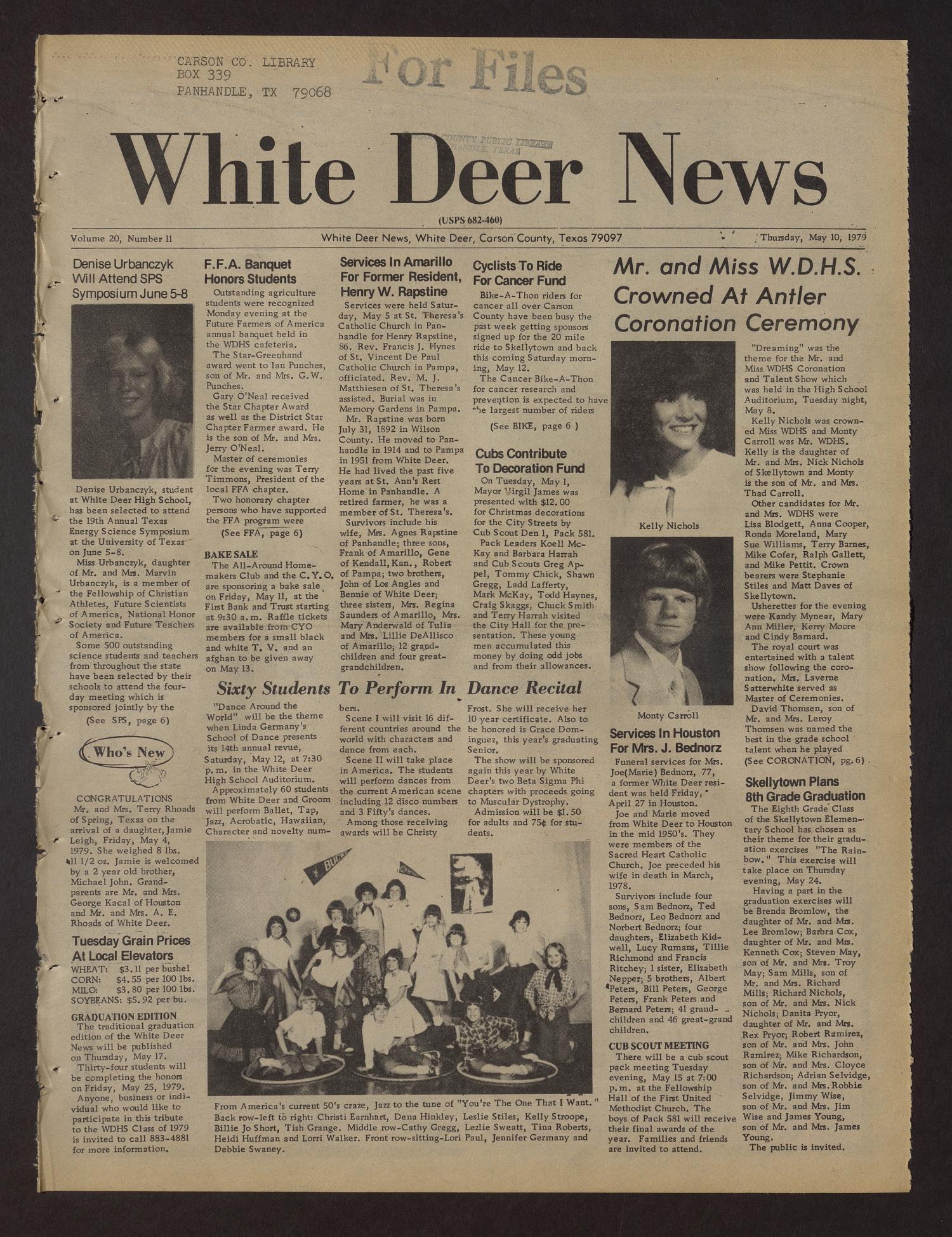 White Deer News (White Deer, Tex.), Vol. 20, No. 11, Ed. 1 Thursday
