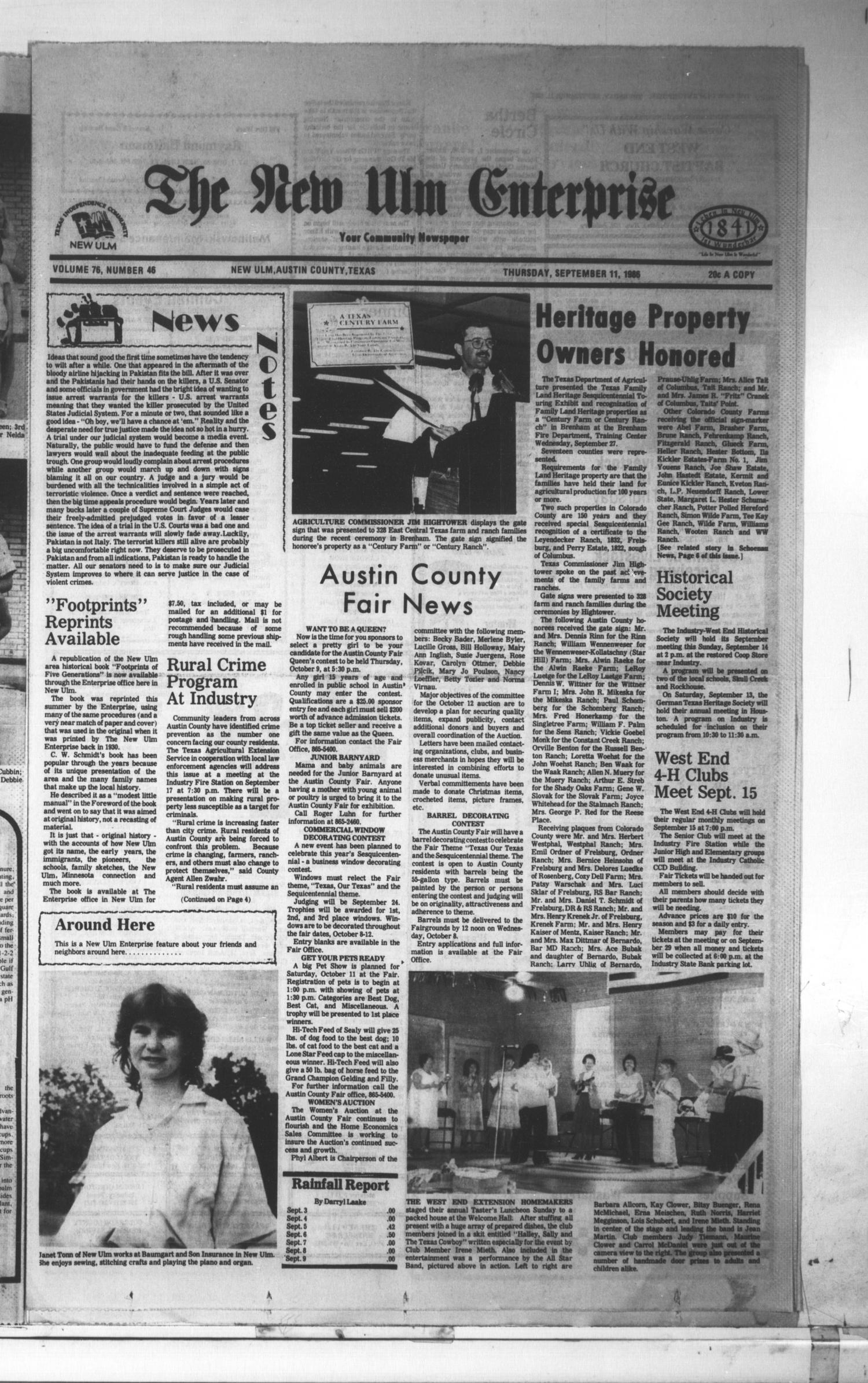 The New Ulm Enterprise (New Ulm, Tex.), Vol. 76, No. 46, Ed. 1 Thursday