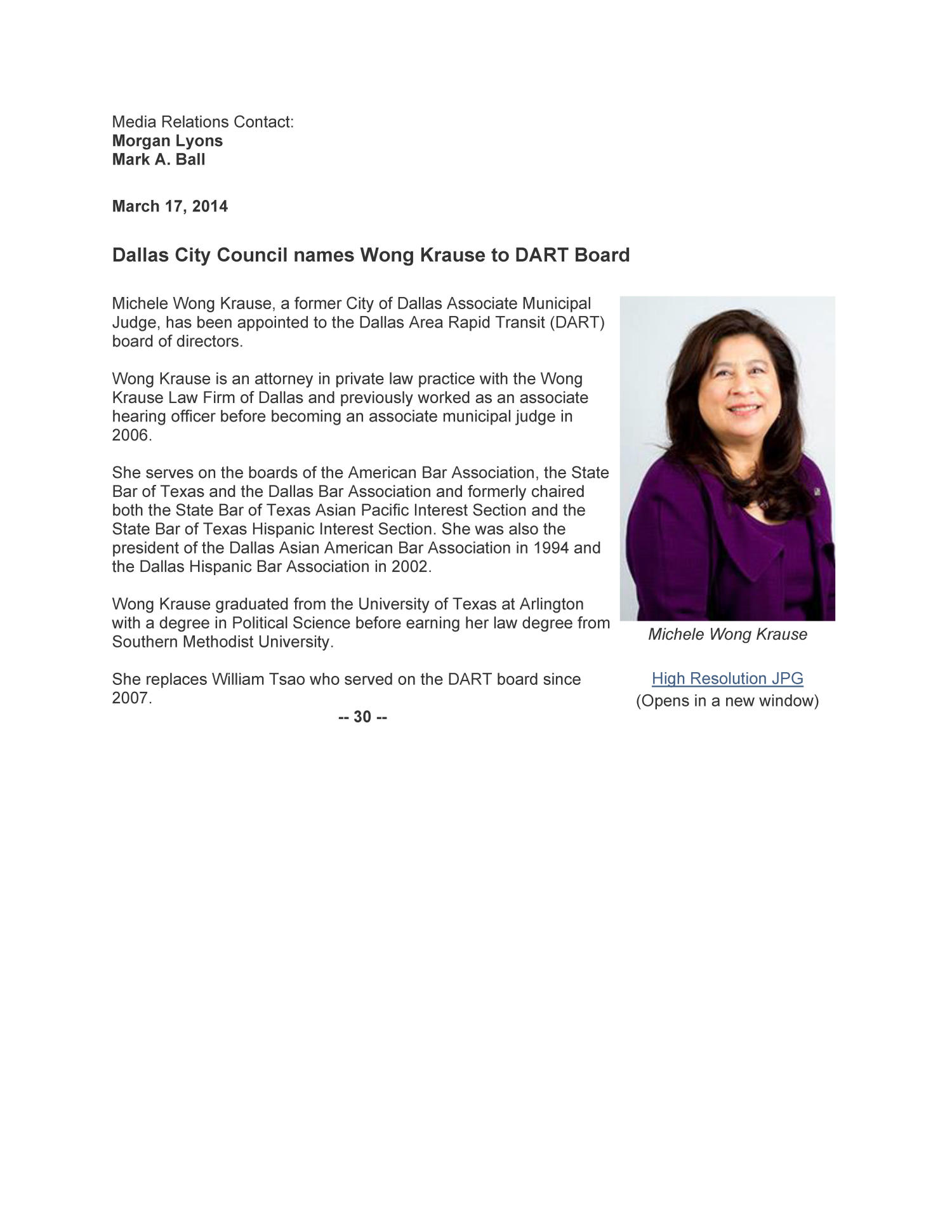Dallas City Council names Wong Krause to DART Board - The Portal 
