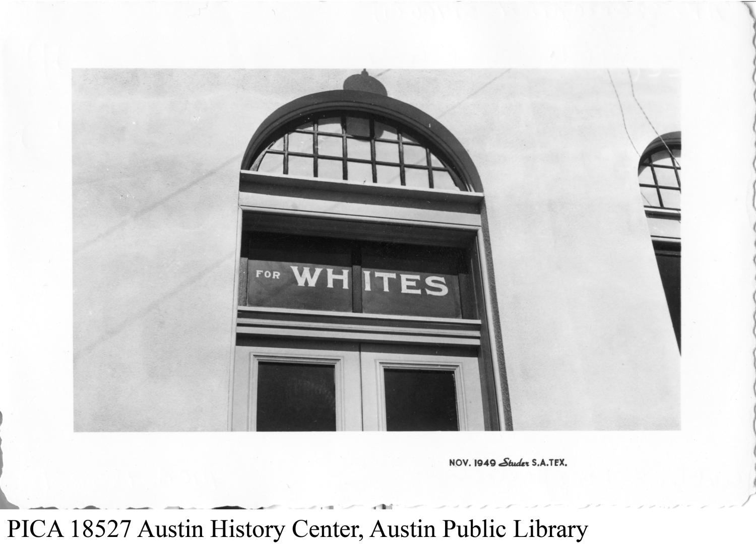 "For Whites Only" at Depot - The Portal to Texas History