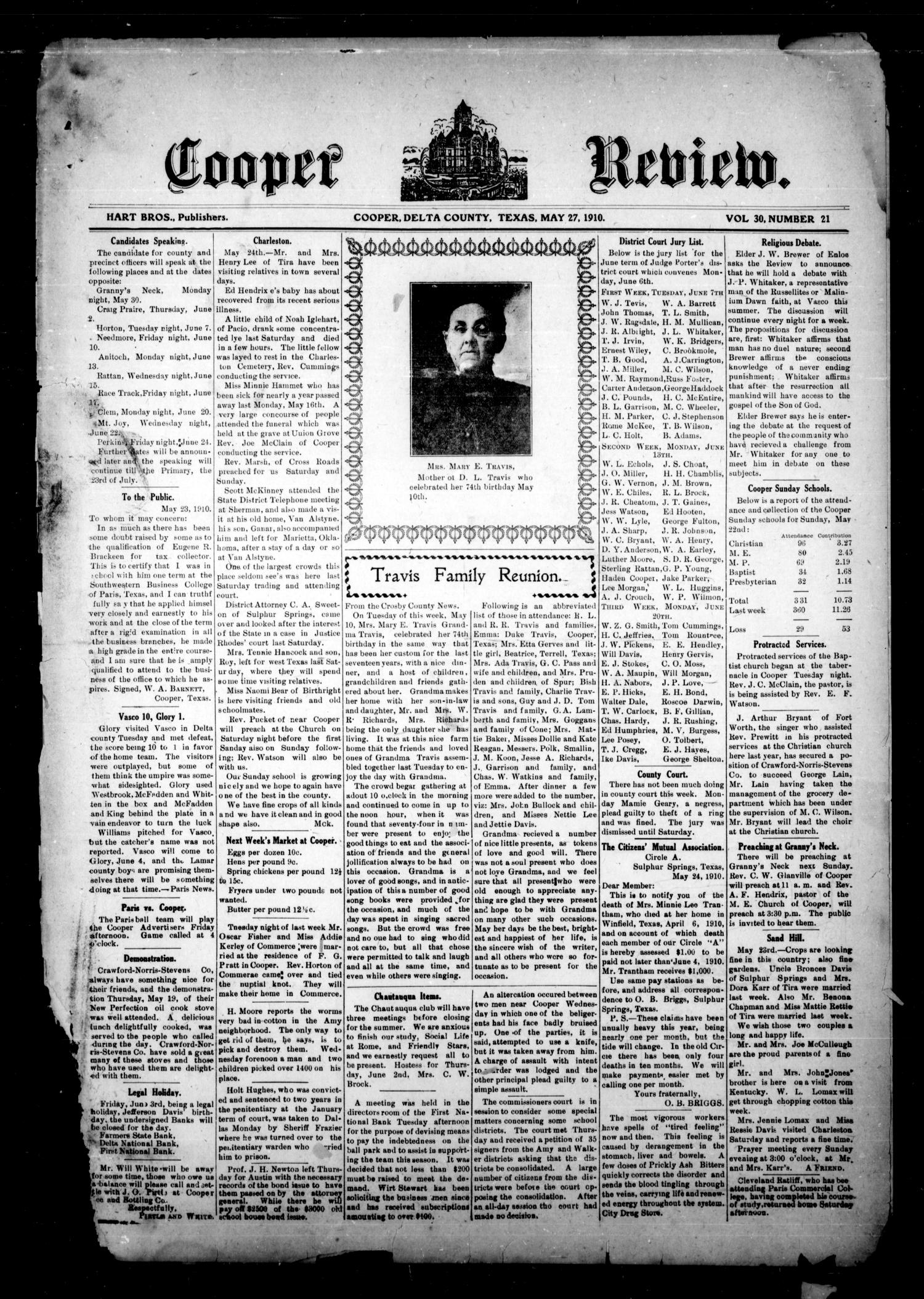 Cooper Review. (Cooper, Tex.), Vol. 30, No. 21, Ed. 1 Friday, May 27(02)