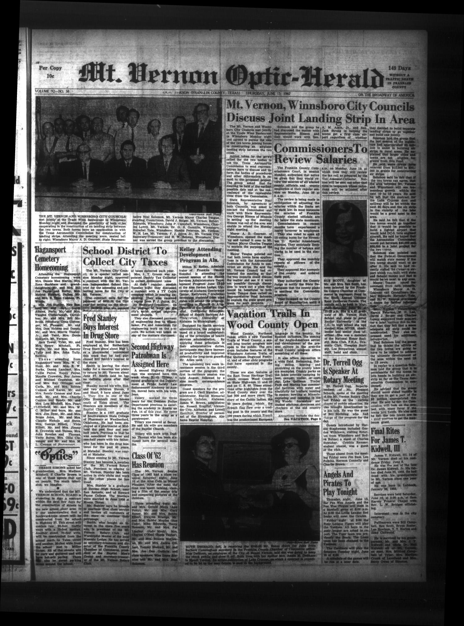 Mt. Vernon OpticHerald (Mount Vernon, Tex.), Vol. 92, No. 38, Ed. 1