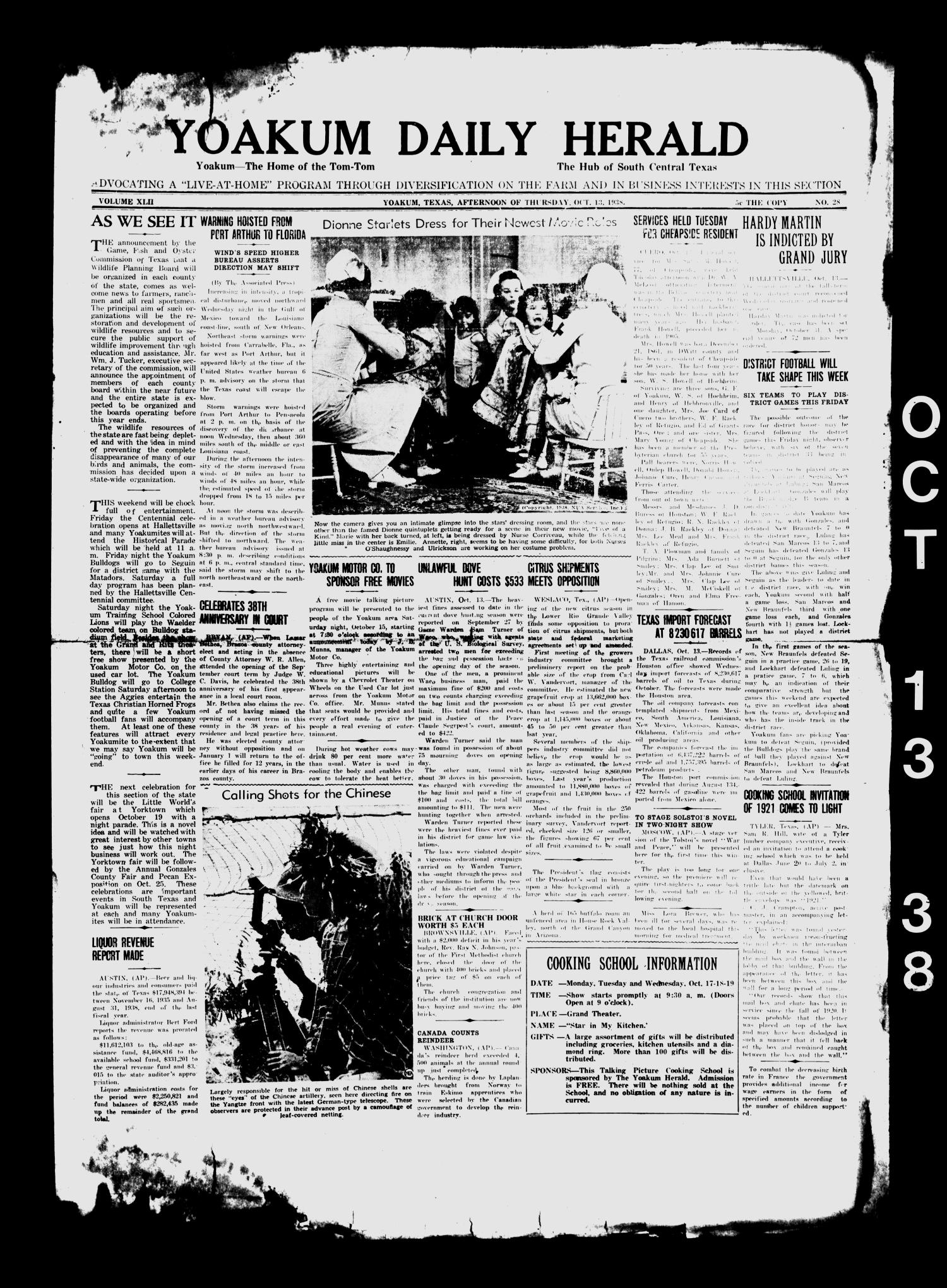 Yoakum Daily Herald (Yoakum, Tex.), Vol. 42, No. 164, Ed. 1 Thursday