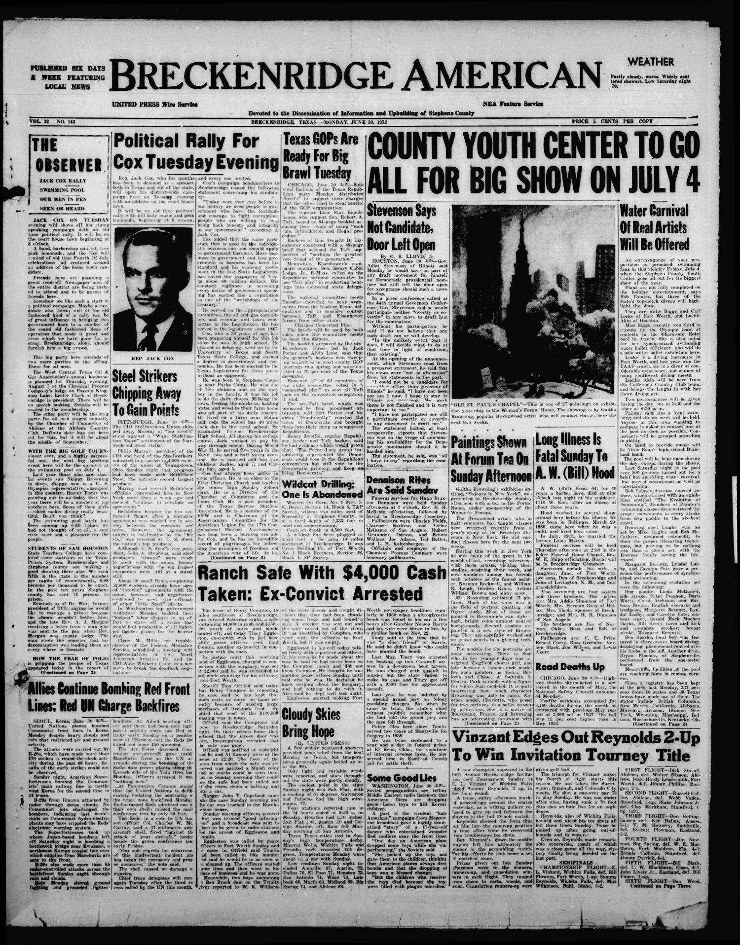 Breckenridge American (Breckenridge, Tex.), Vol. 32, No. 143, Ed. 1