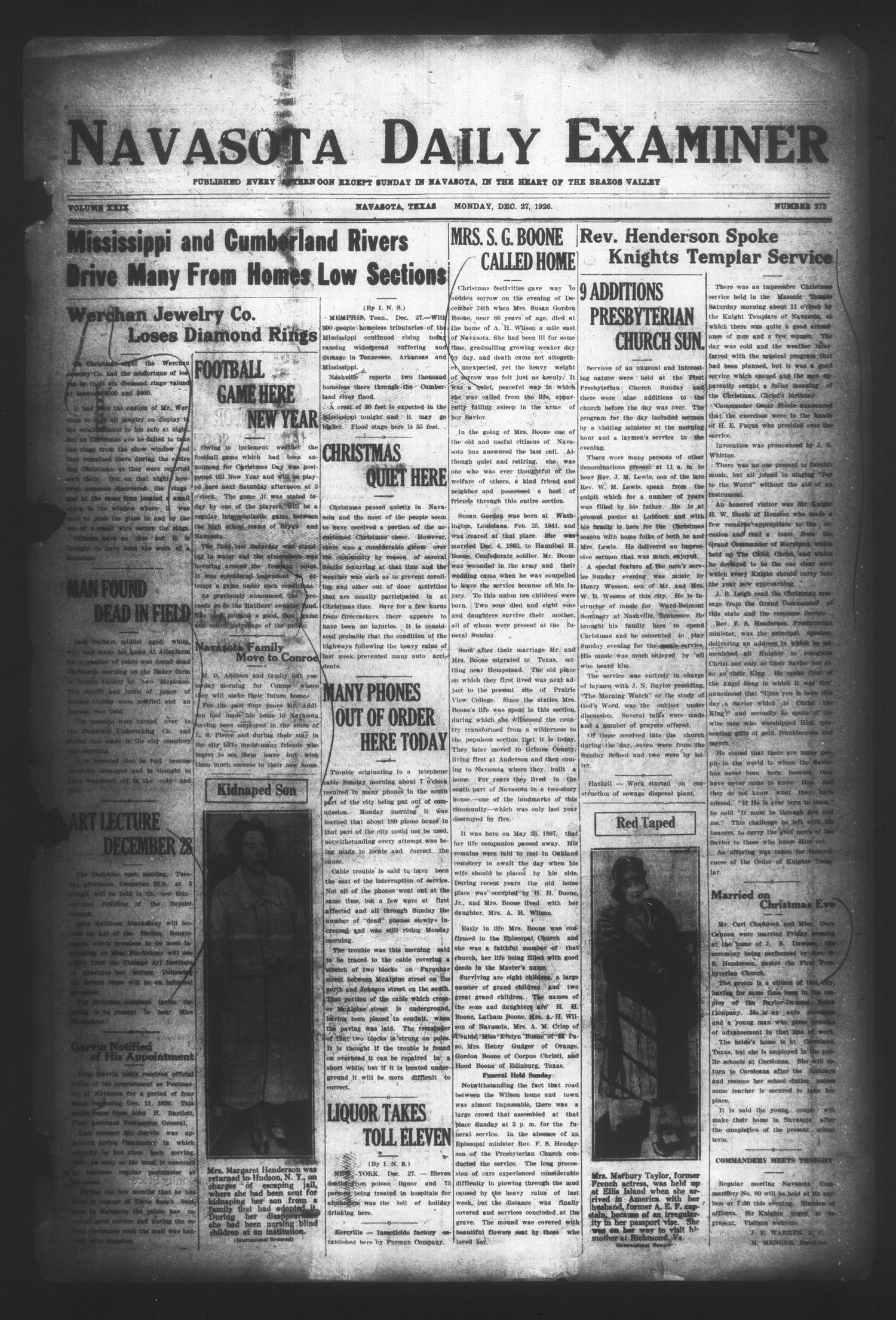 Navasota Daily Examiner (Navasota, Tex.), Vol. 29, No. 273, Ed. 1
