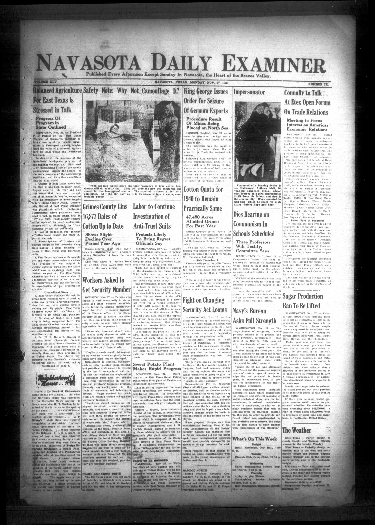 Navasota Daily Examiner (Navasota, Tex.), Vol. 45, No. 231, Ed. 1