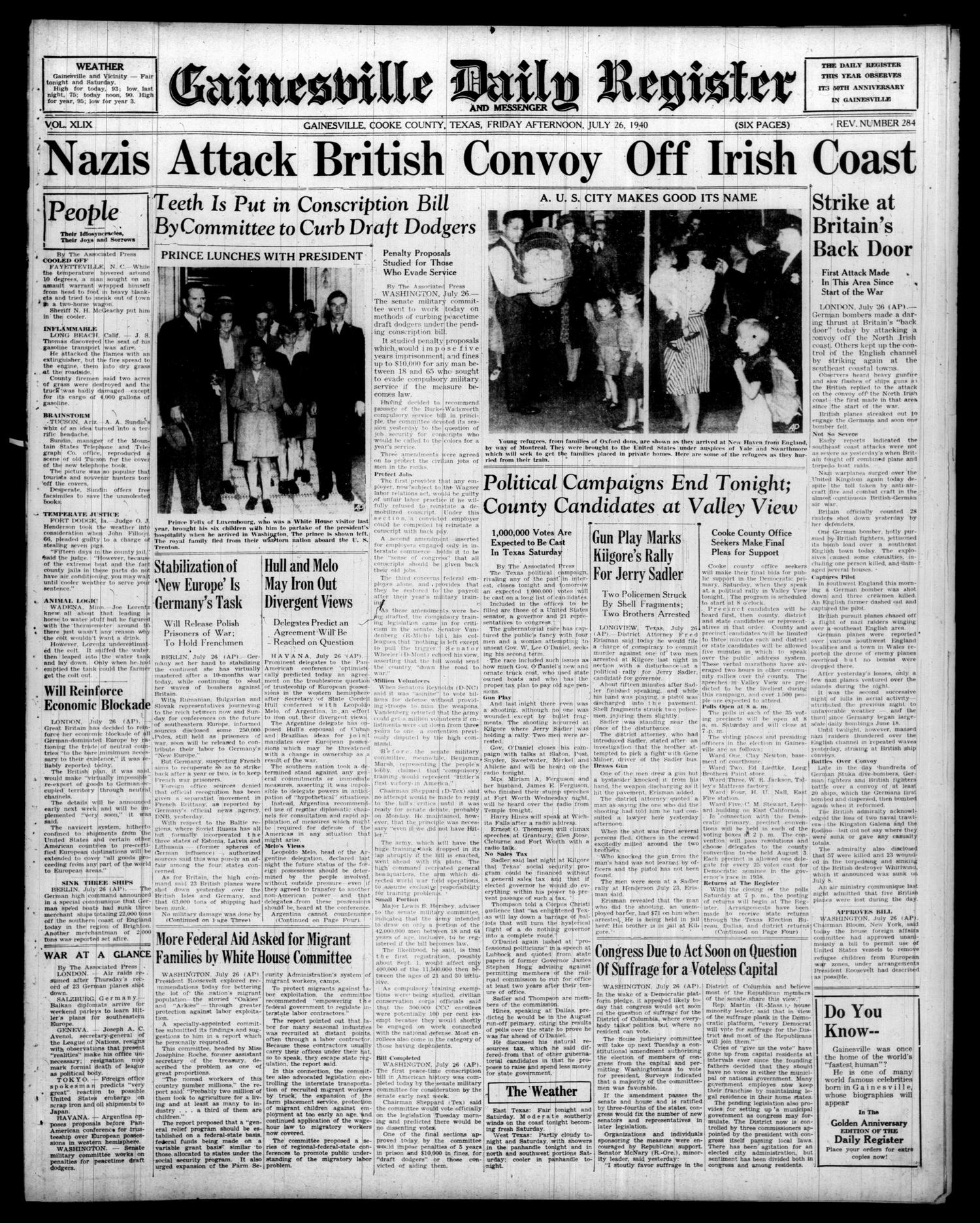 Gainesville Daily Register and Messenger (Gainesville, Tex.), Vol. 49