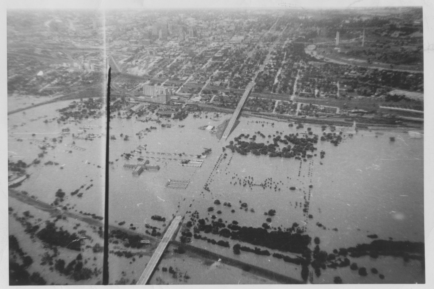 [Photograph of Trinity River Flood] Side 1 of 1 The Portal to Texas