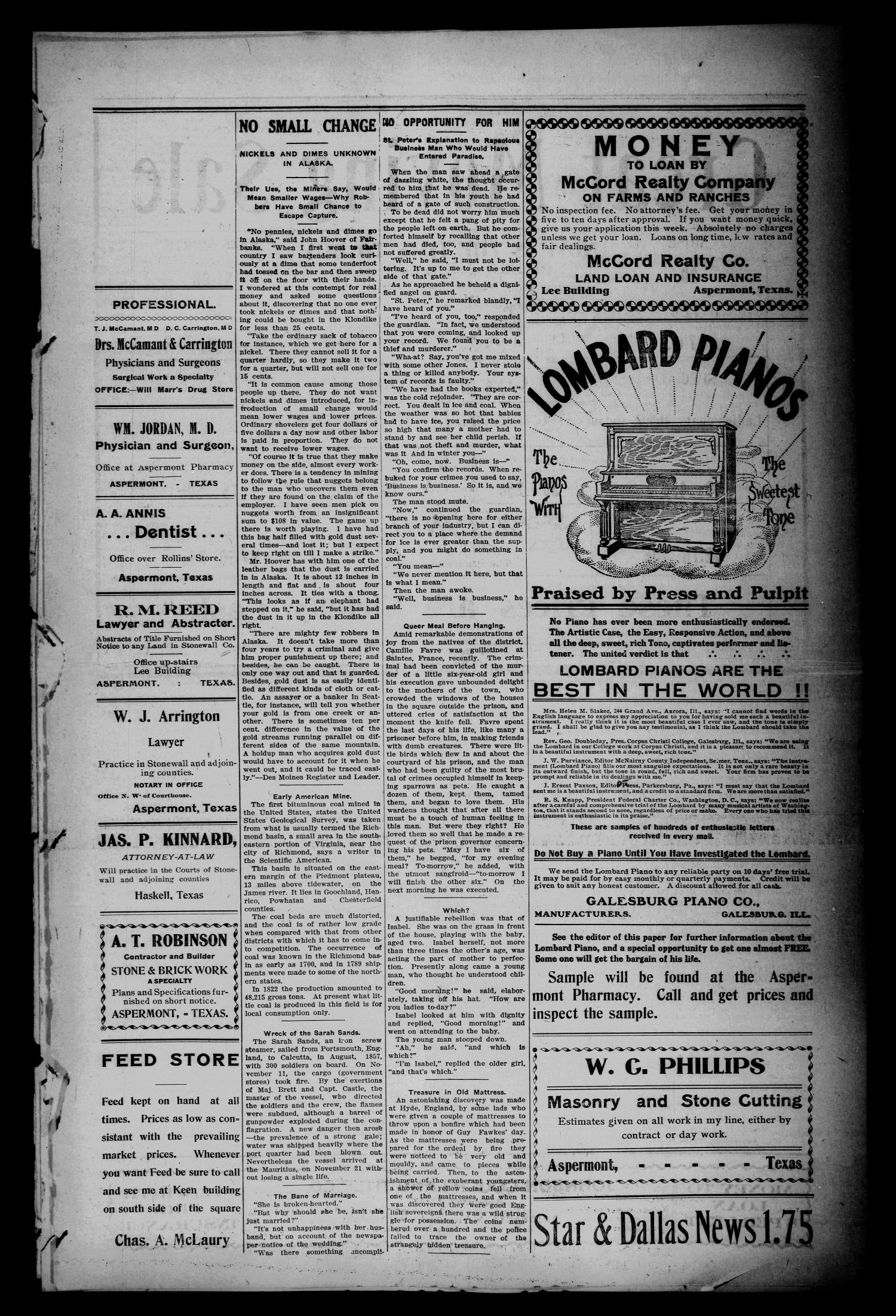 The Aspermont Star (Aspermont, Tex.), Vol. 12, No. 30, Ed. 1 Thursday