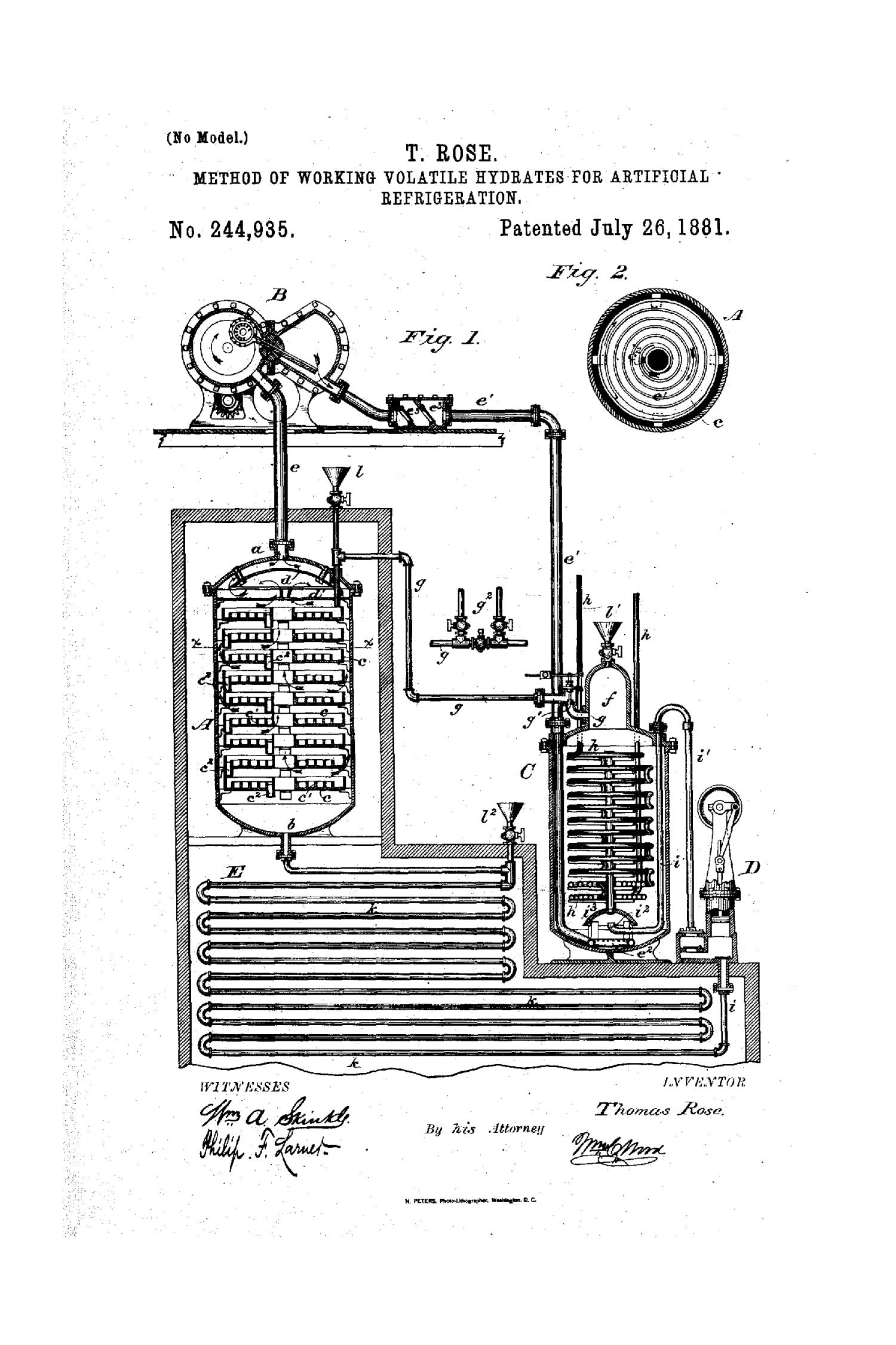 Method of Working Volatile Hydrates for Artificial Refrigeration. The