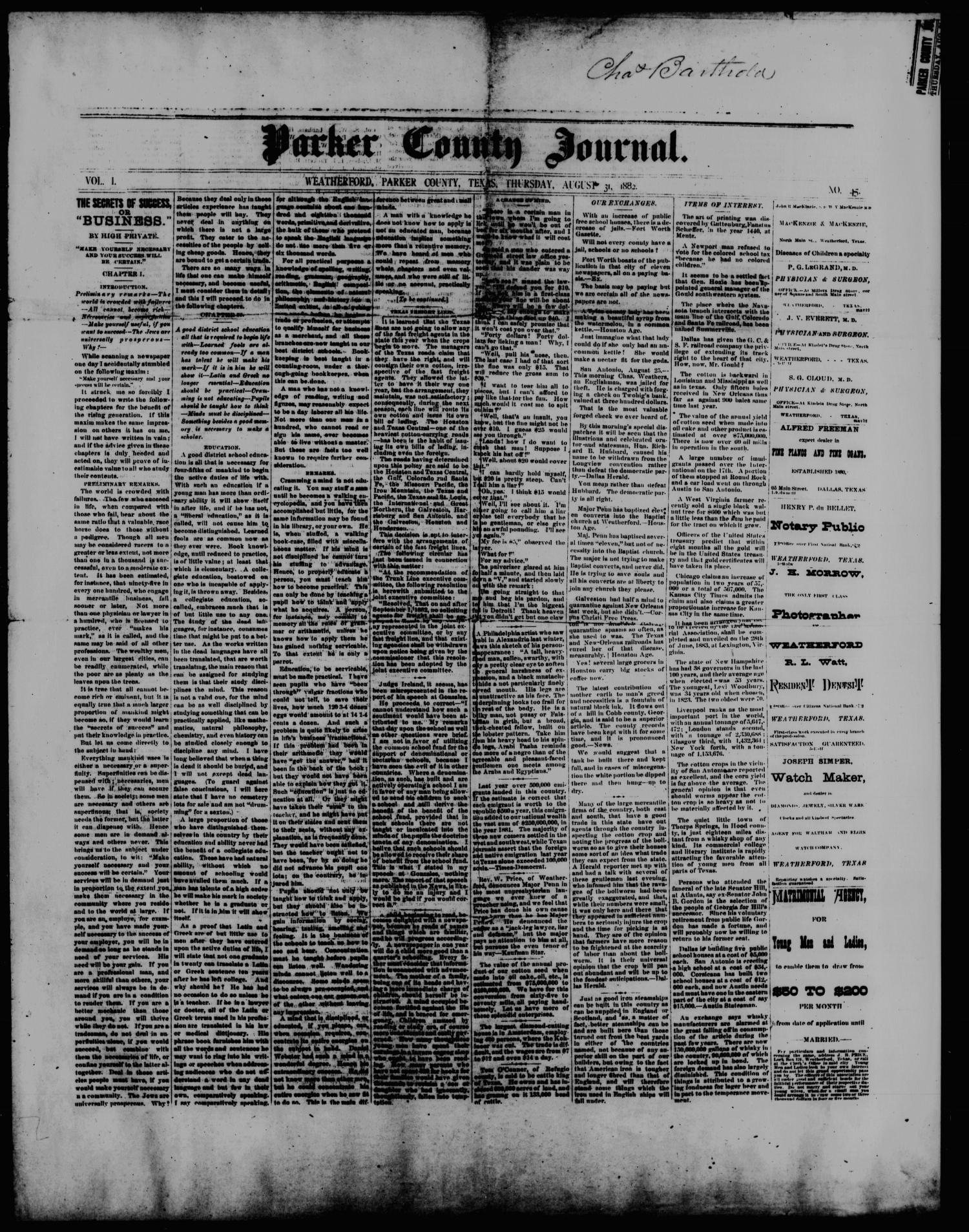 Parker County Busted Newspaper