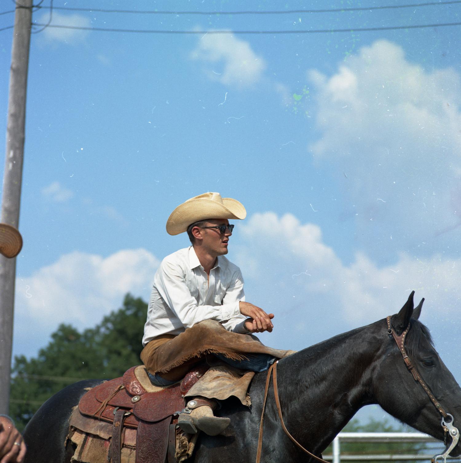[Cowboy on his horse at Cowtown Daze] The Portal to Texas History