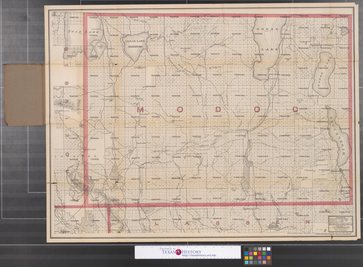 er's map of Modoc County, California showing towns, steam and