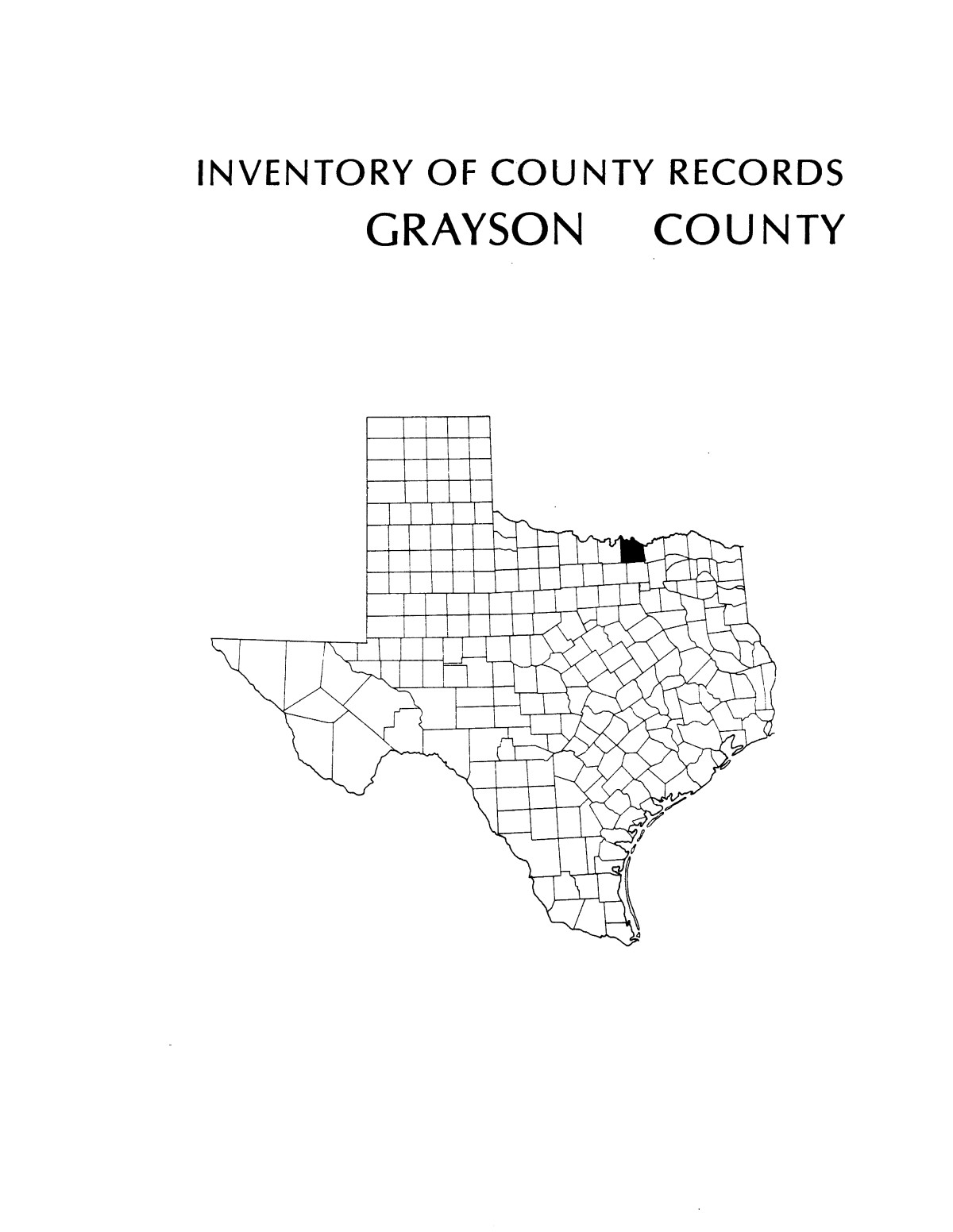 Inventory of county records, Grayson County courthouse, Sherman, Texas
