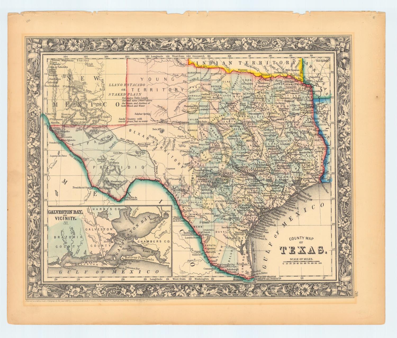 "County Map of Texas" Side 1 of 1 The Portal to Texas History