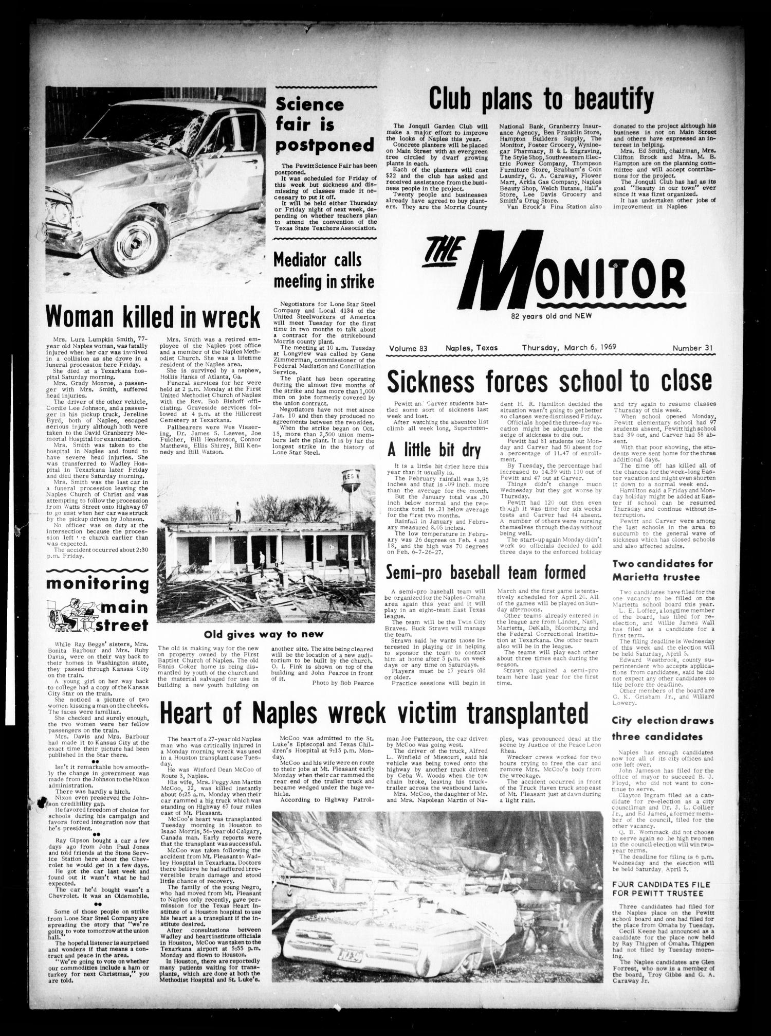 The Naples Monitor (Naples, Tex.), Vol. 83, No. 31, Ed. 1 Thursday