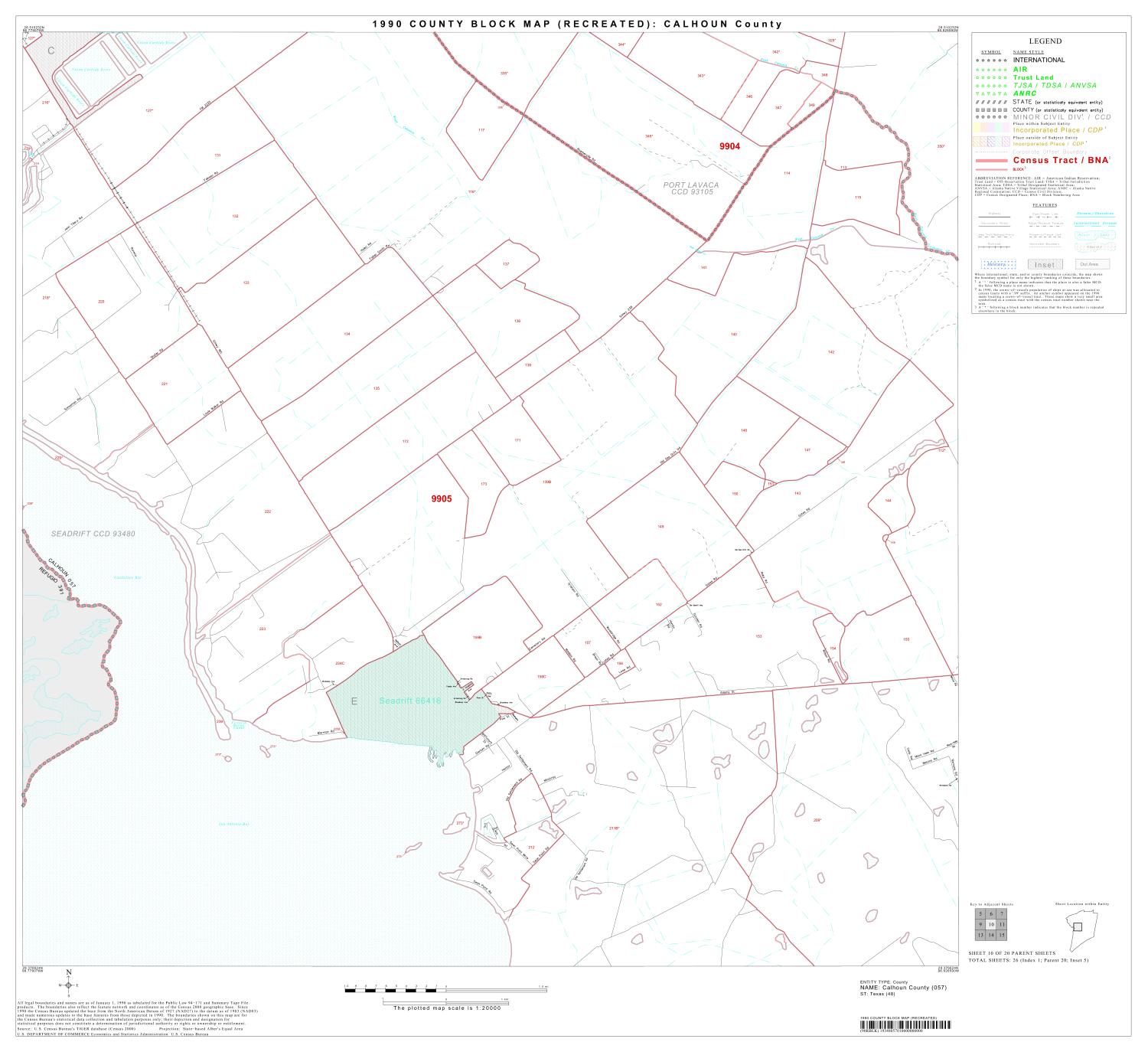 1990 Census County Block Map (Recreated) Calhoun County, Block 10