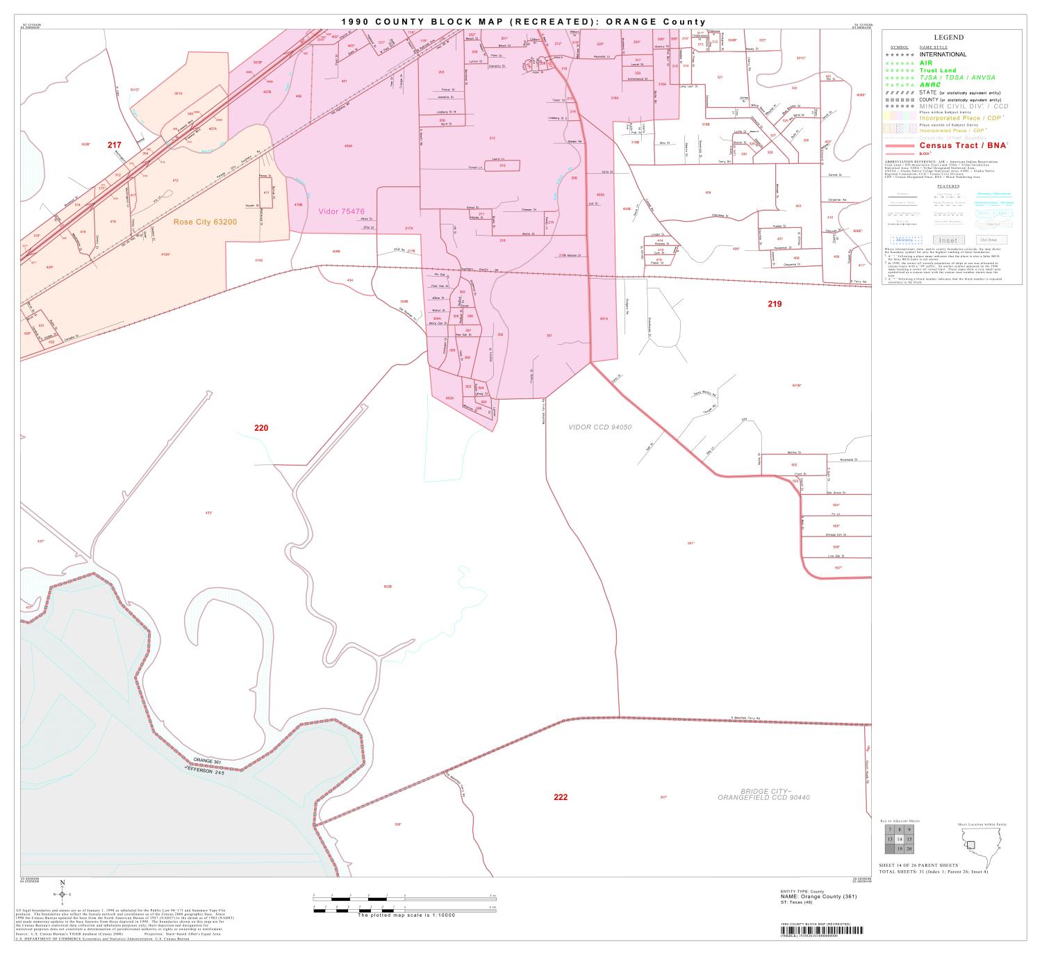 1990 Census County Block Map (Recreated) Orange County, Block 14 The