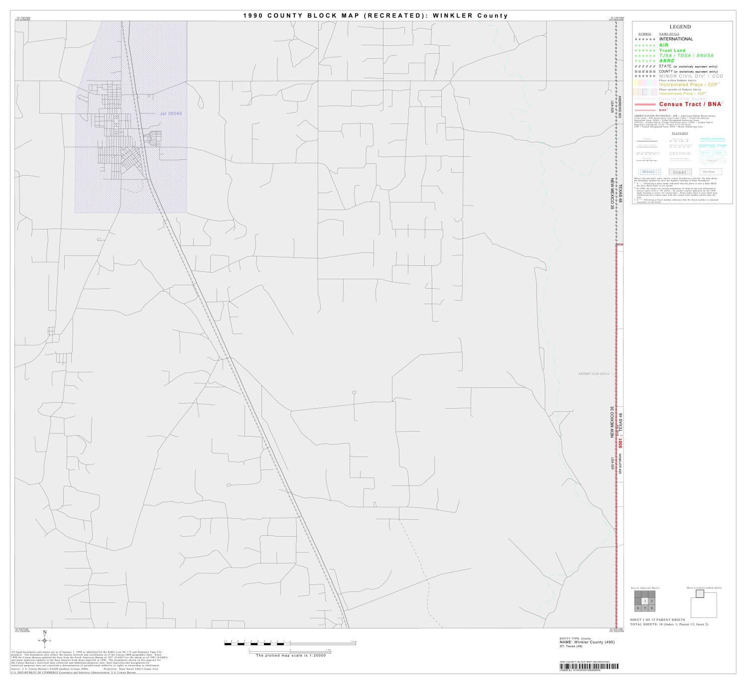 1990 Census County Block Map (Recreated) Winkler County, Block 1 The Portal to Texas History