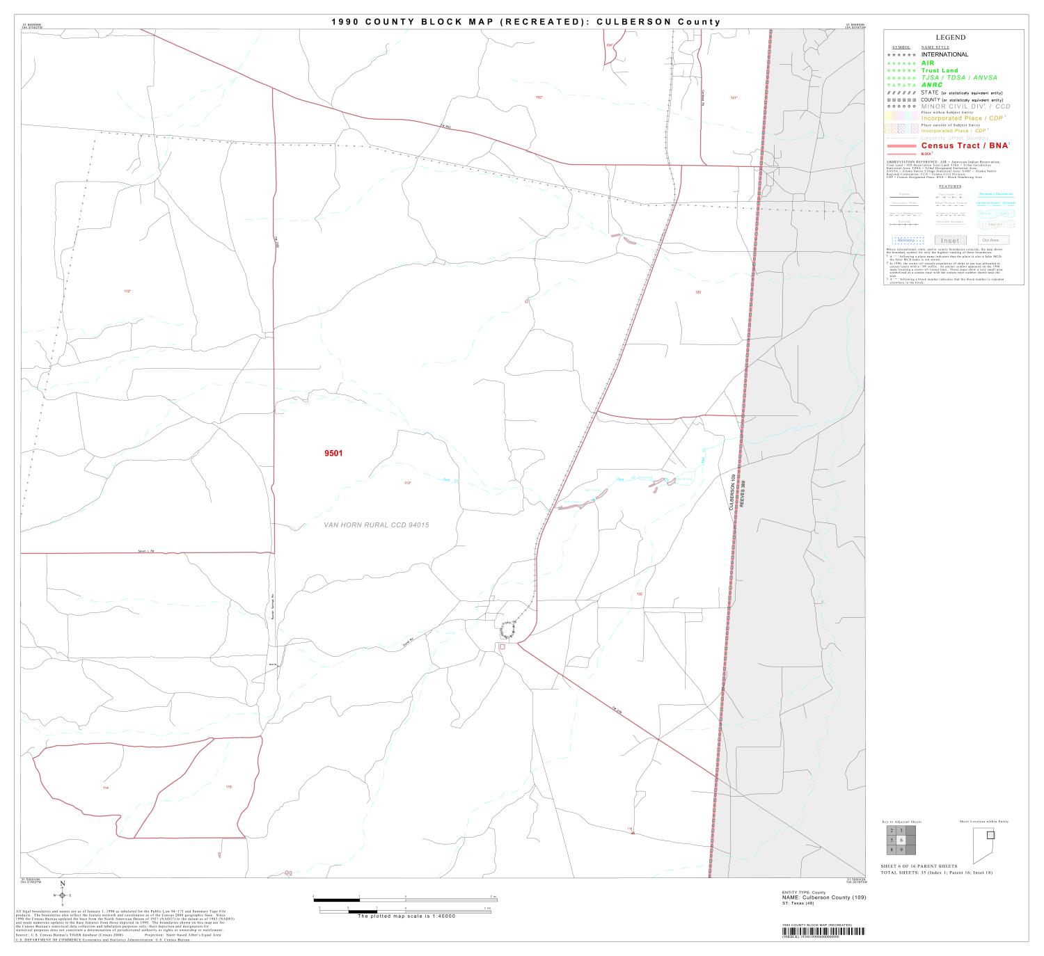 1990 Census County Block Map (Recreated) Culberson County, Block 6