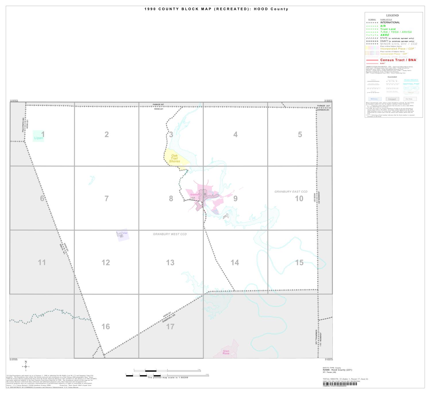 1990 Census County Block Map (Recreated) Hood County, Index The