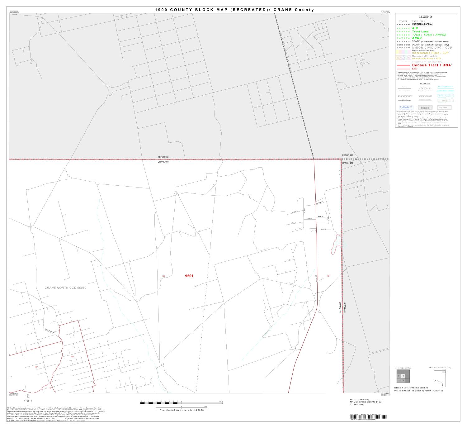1990 Census County Block Map (Recreated) Crane County, Block 3 Side