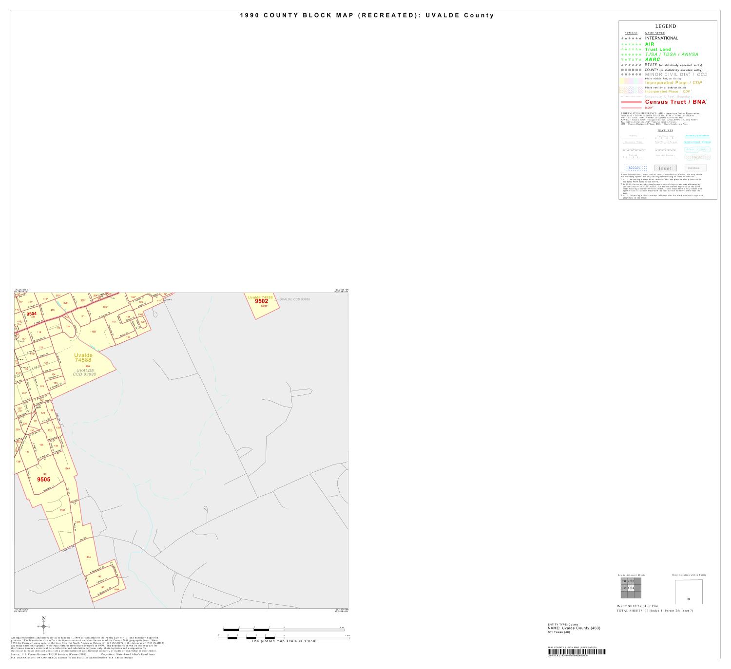 1990 Census County Block Map (Recreated) Uvalde County, Inset C04