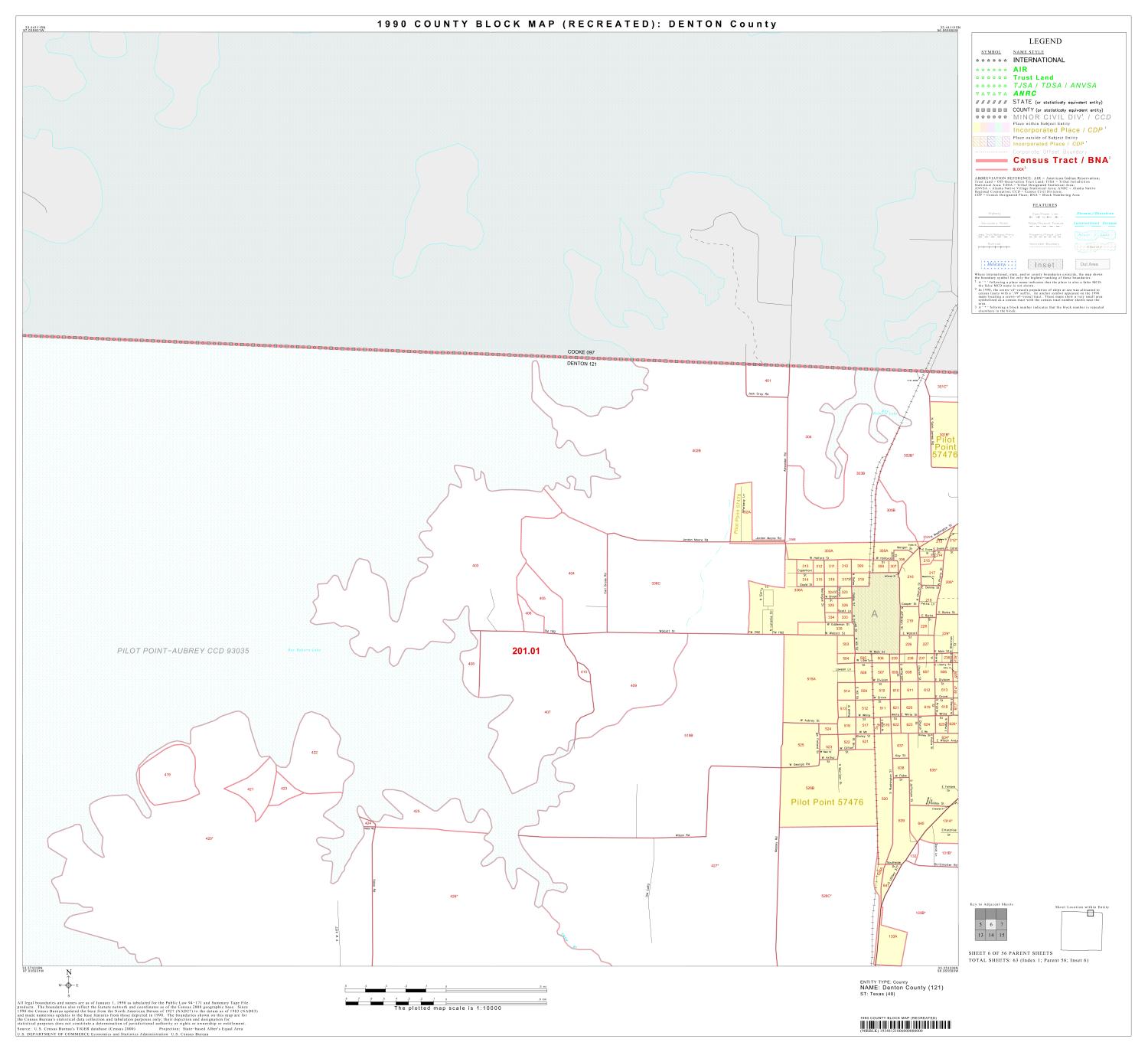 1990 Census County Block Map (Recreated) Denton County, Block 6 Side