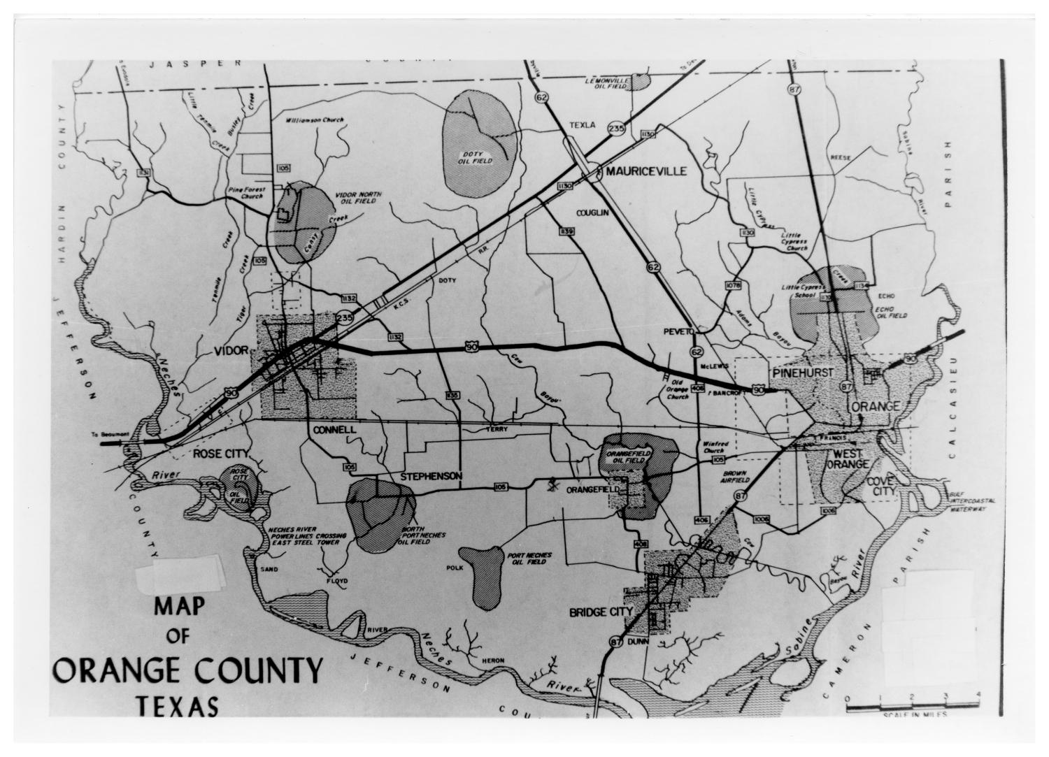 [Map of Orange County] Side 1 of 1 The Portal to Texas History