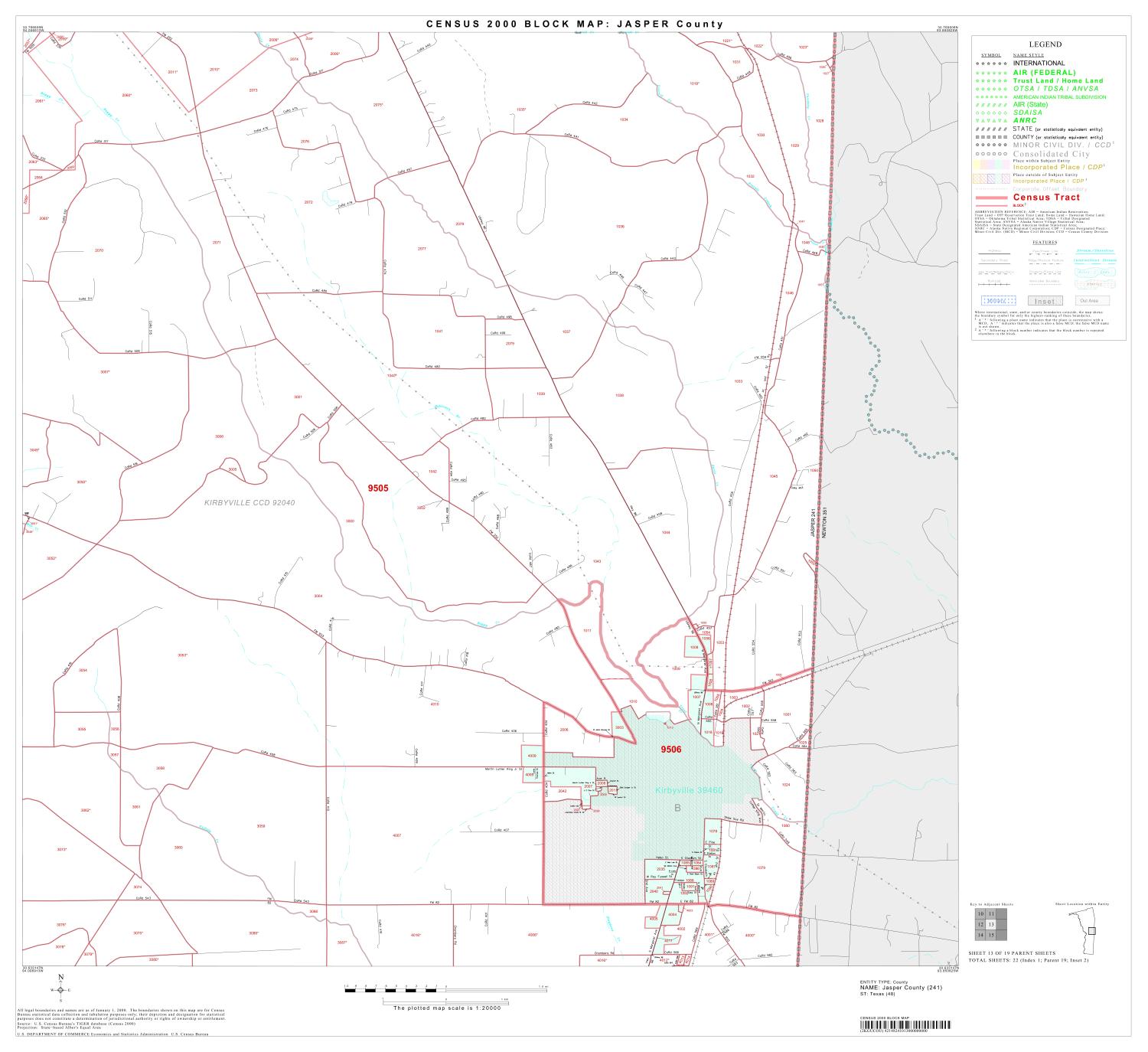 2000 Census County Block Map Jasper County, Block 13 The Portal to