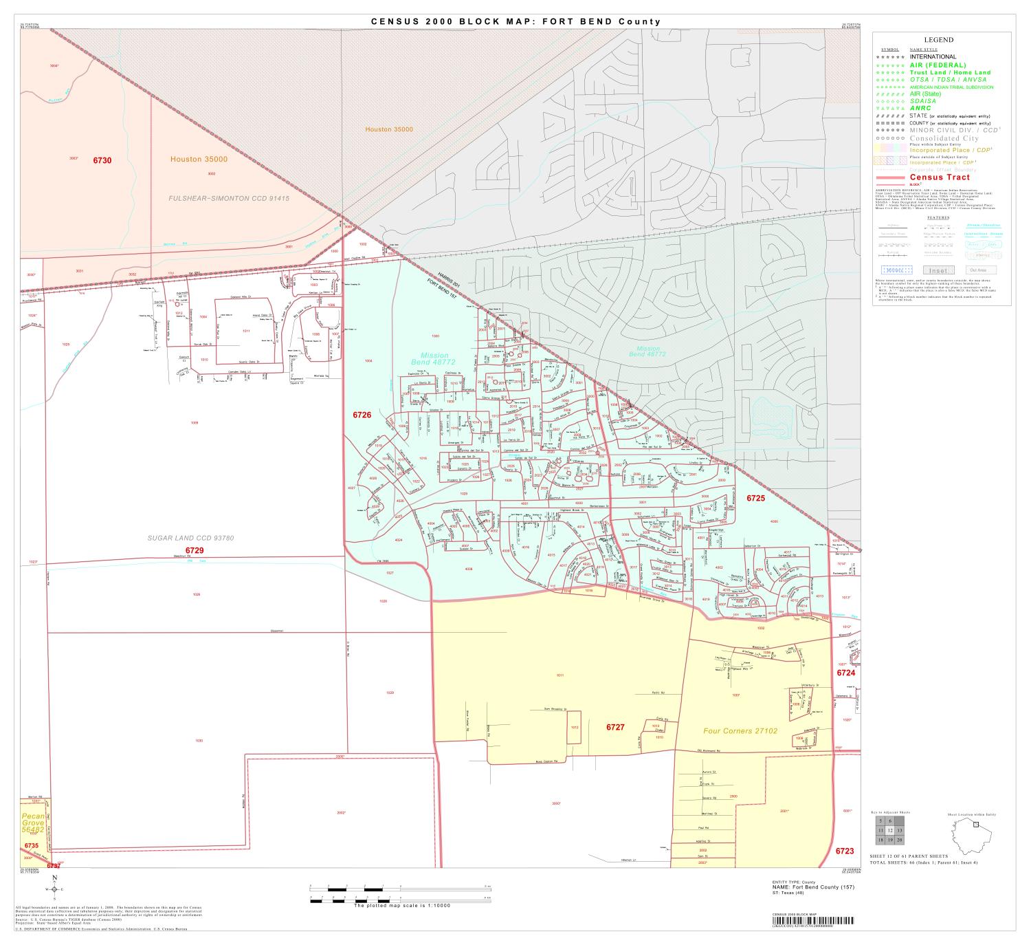 2000 Census County Block Map Fort Bend County, Block 12 The Portal