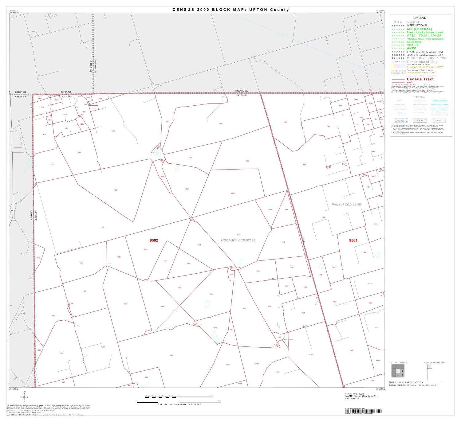 2000 Census County Block Map Upton County, Block 1 The Portal to Texas History