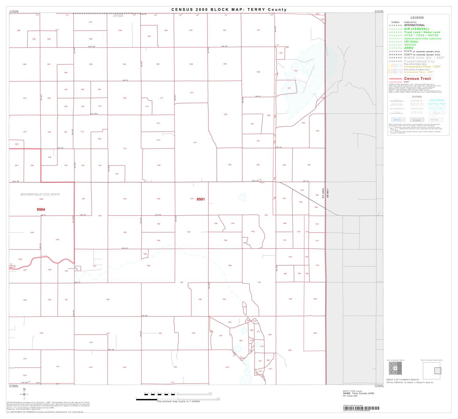 2000 Census County Block Map Terry County, Block 6 The Portal to