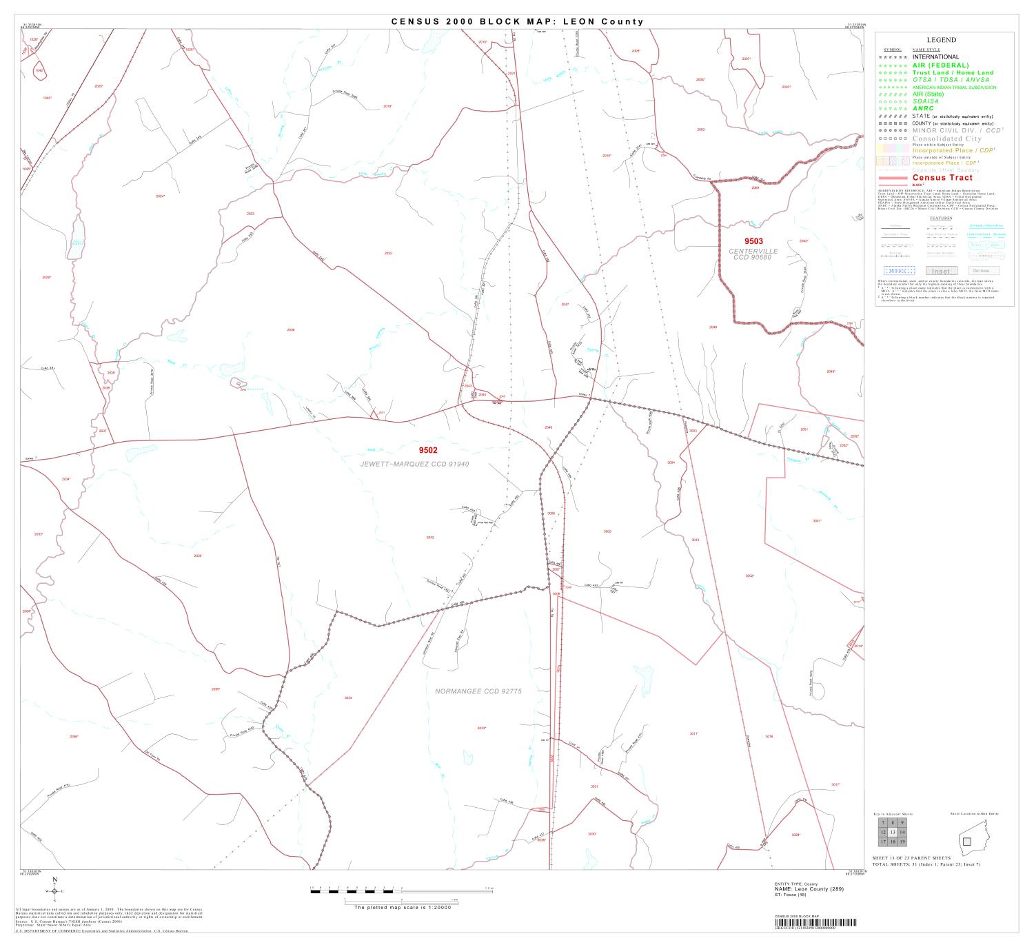 2000 Census County Block Map Leon County, Block 13 The Portal to