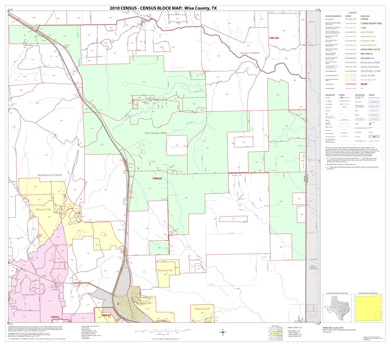 2010 Census County Block Map Wise County, Block 19 The Portal to