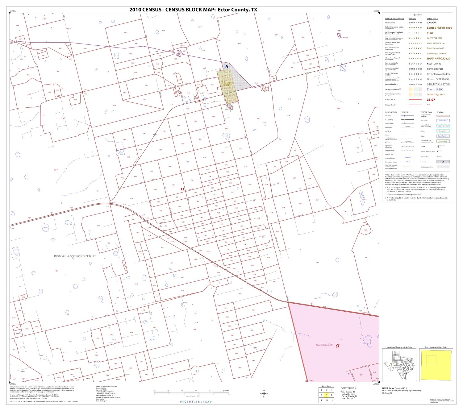 2010 Census County Block Map Ector County, Block 6 Side 1 of 1 The