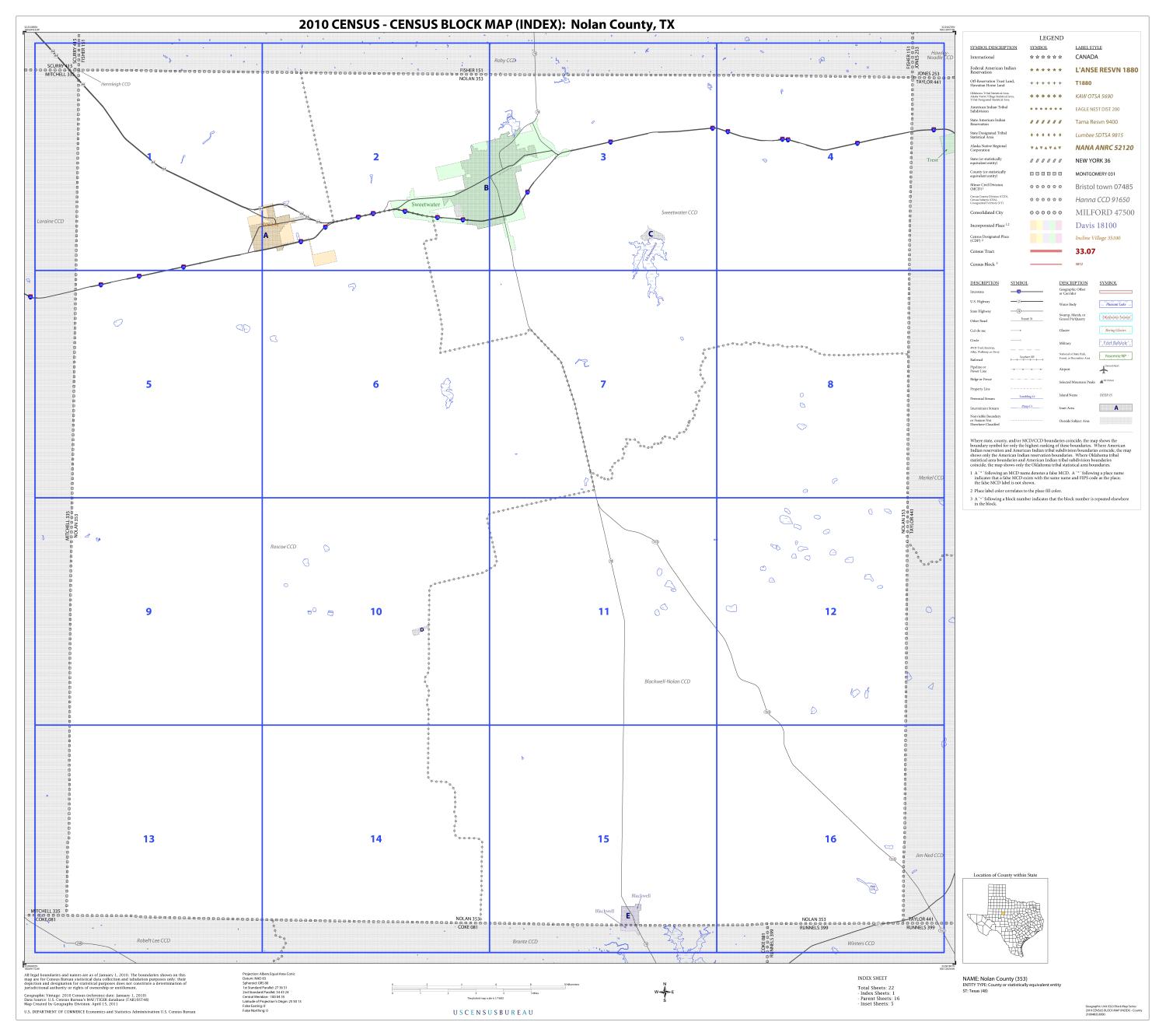 2010 Census County Block Map Nolan County, Index The Portal to Texas