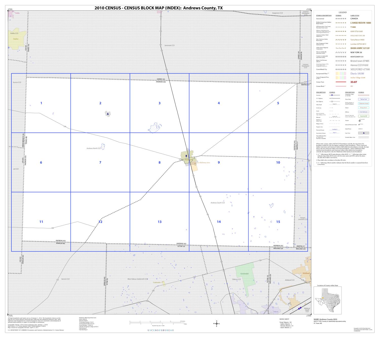 2010 Census County Block Map Andrews County, Index Side 1 of 1 The Portal to Texas History